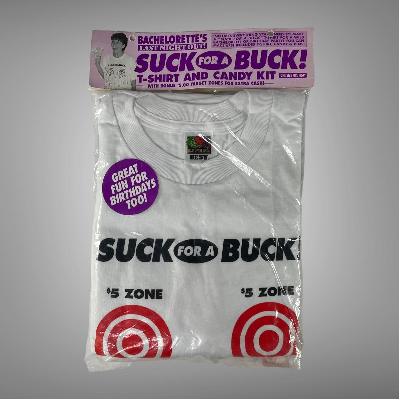 Vintage 90s Deadstock 'suck for a buck' t shirt Mens... - Depop