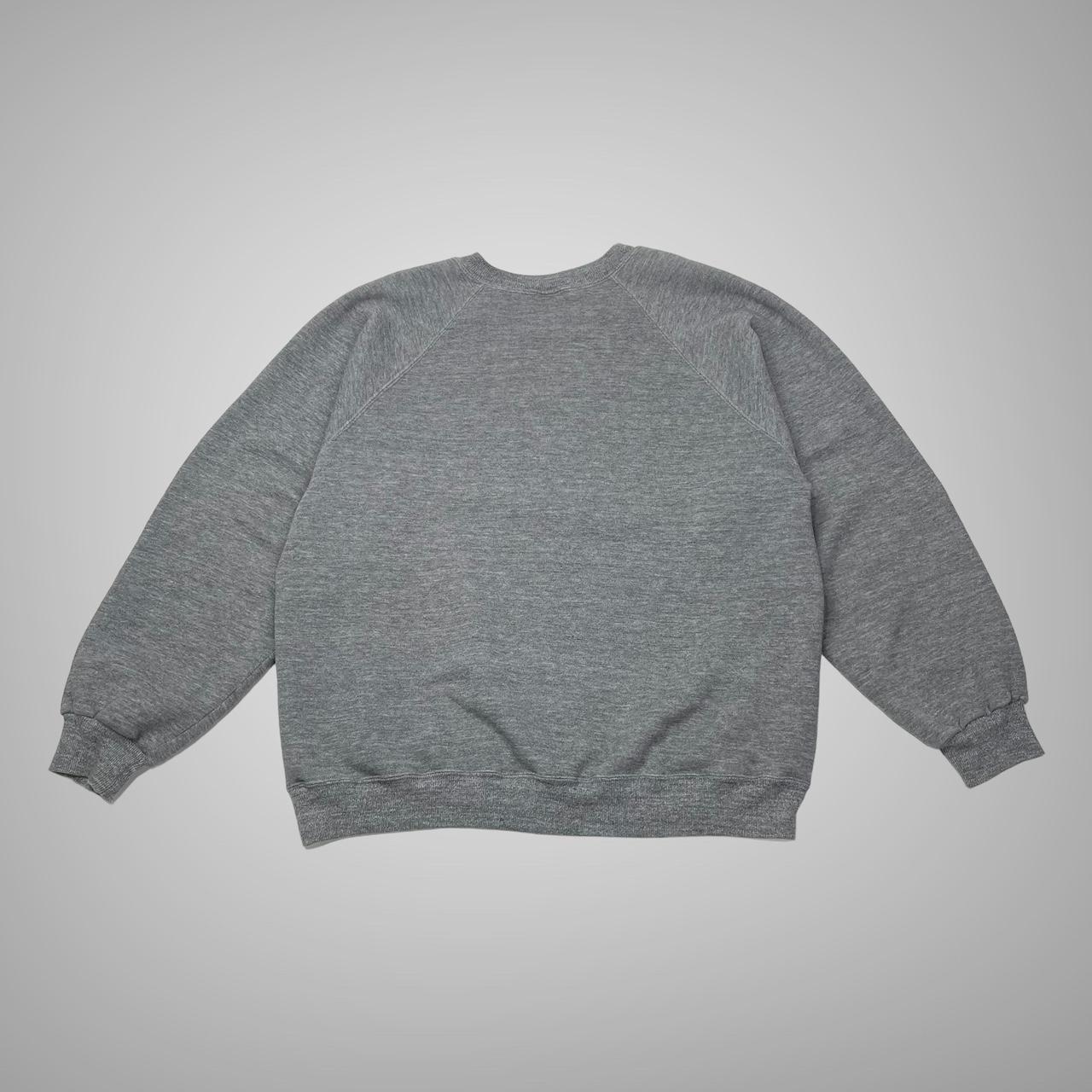 Vintage 1980s raglan cut grey sweatshirt Mens size... - Depop