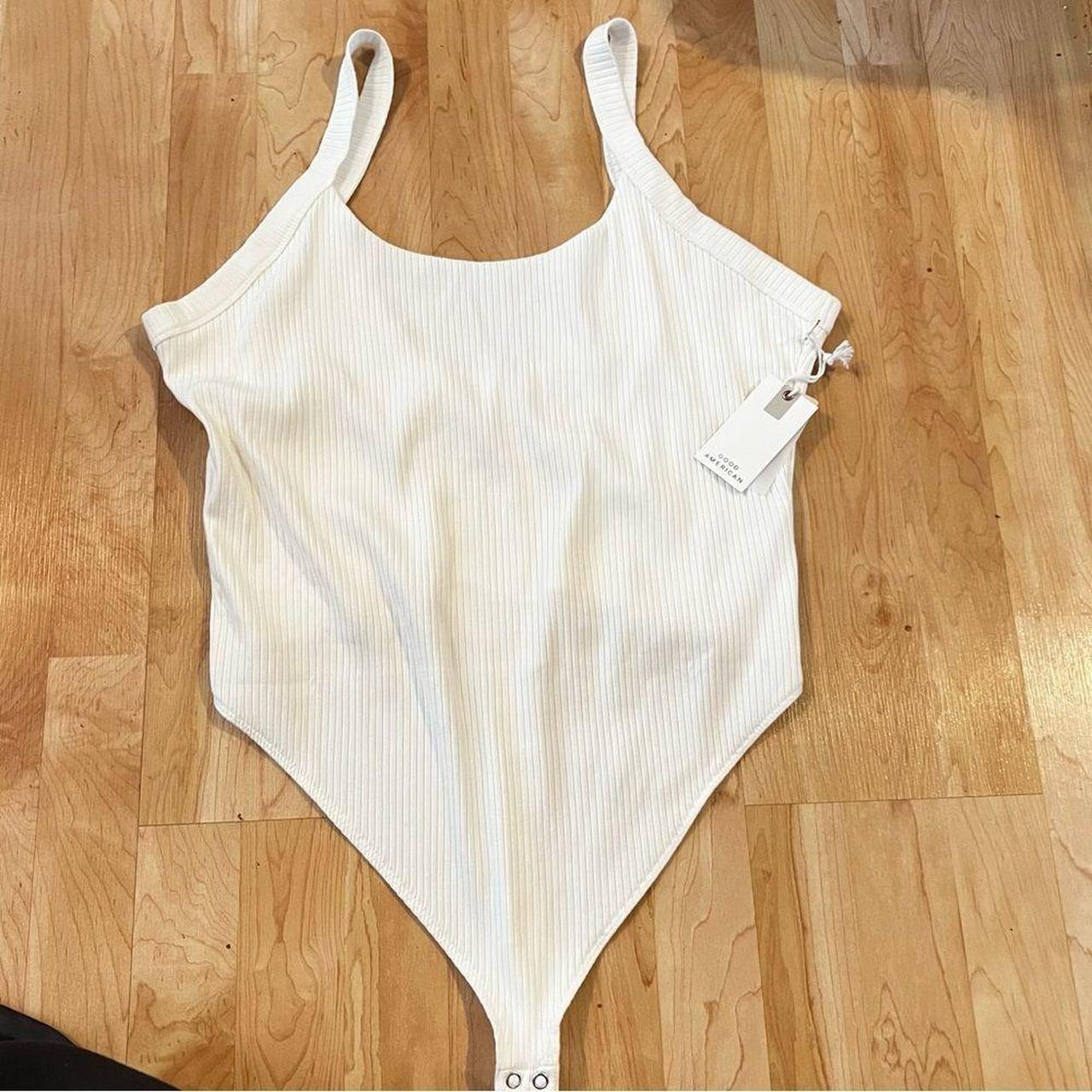 NEW Good American Rib Sport High Cut White Thong... - Depop