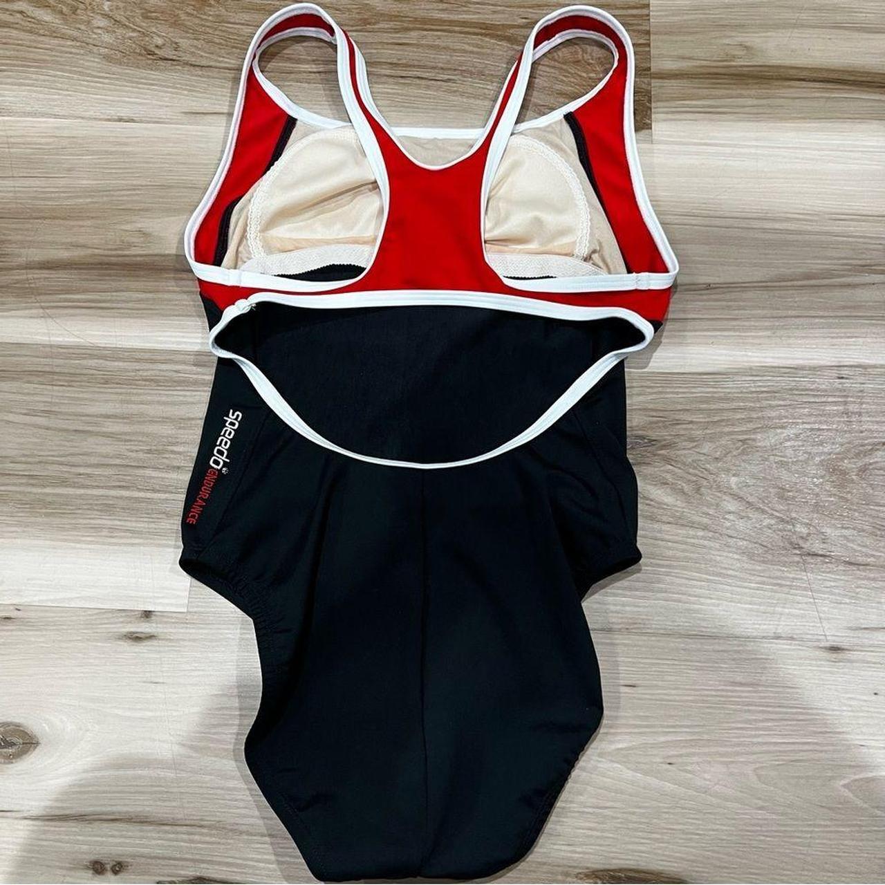 Red speedo one piece athletic swimsuit. Never used - Depop