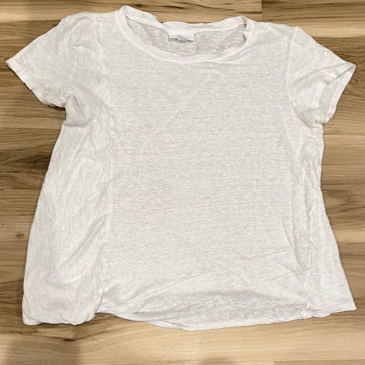 J. Jill White Linen Tie Shirt Women’s... Depop