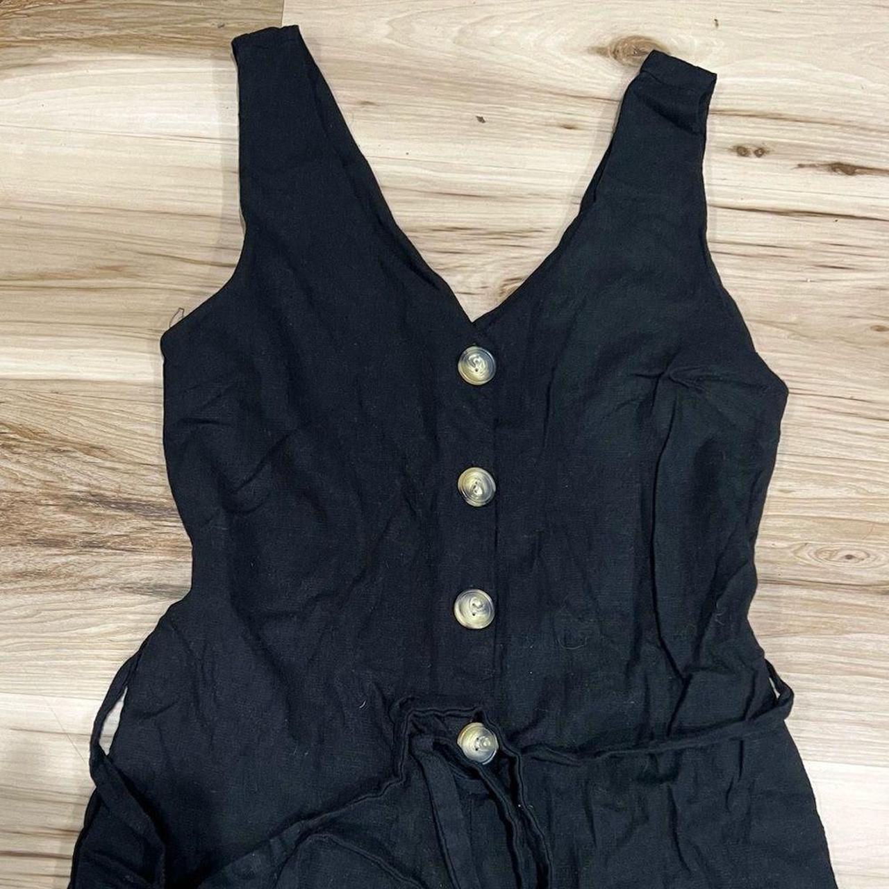 Monteau Los Angeles Black Linen Blend Jumpsuit... Depop