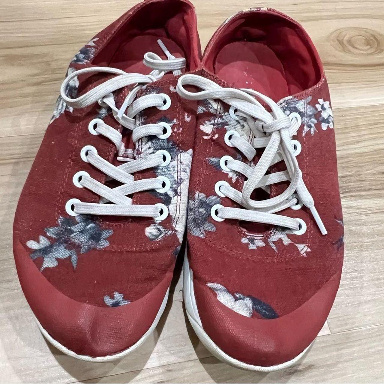 NoBull Red Floral Canvas Sneakers Shoes Women s. Depop