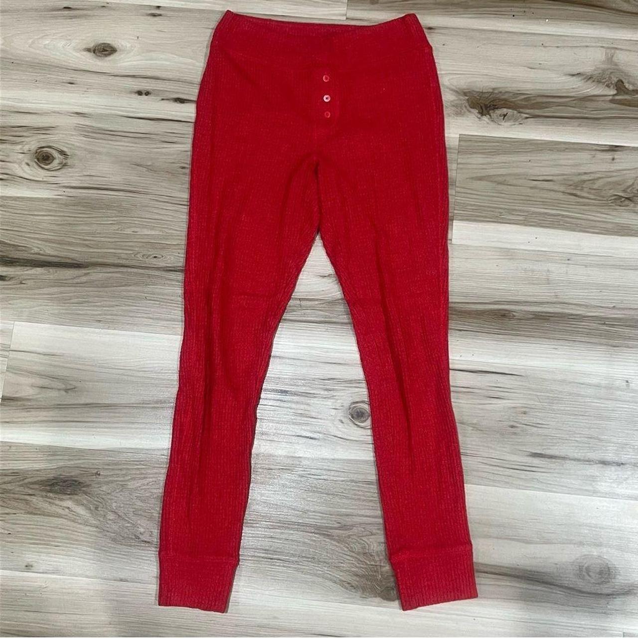 Aerie Waffle Knit Red Pajama Joggers Pants Women’s... - Depop