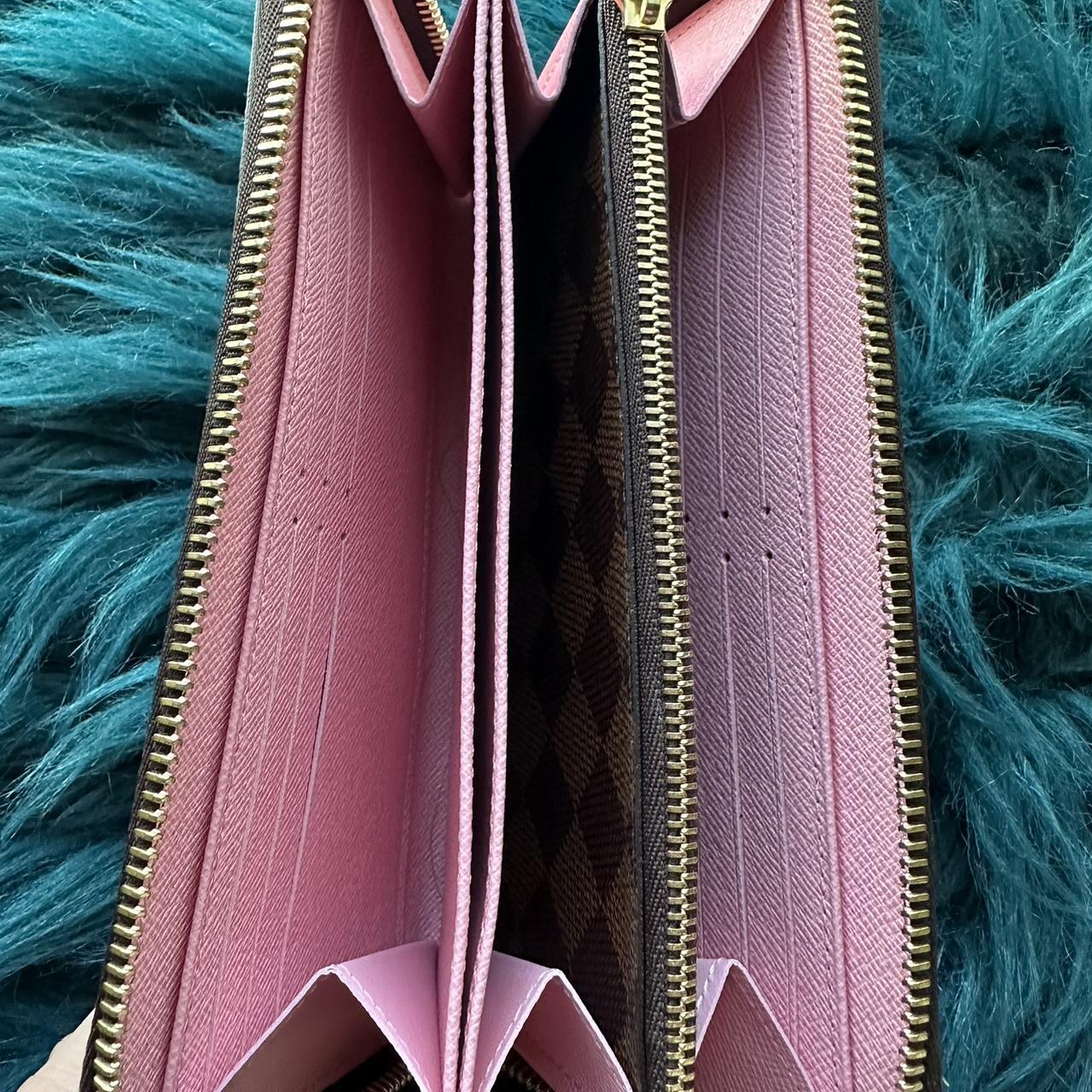 Louis Vuitton Zippy Round Zip Long Wallet Damier Studs Brown Pink