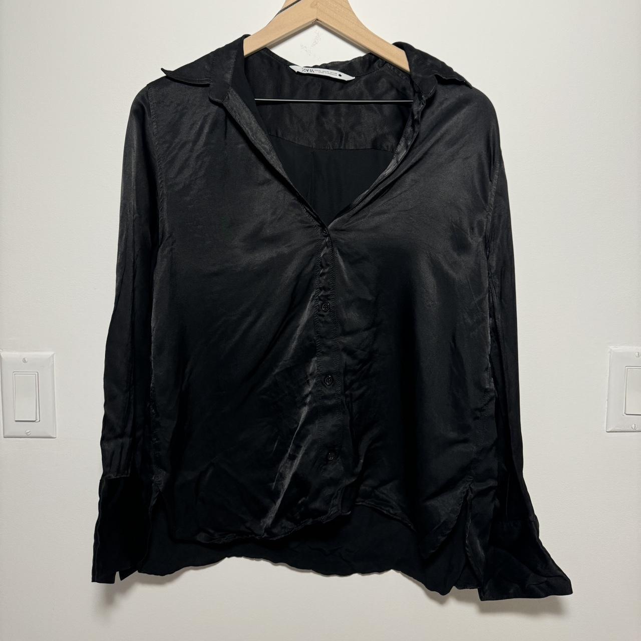 black silk blouse zara