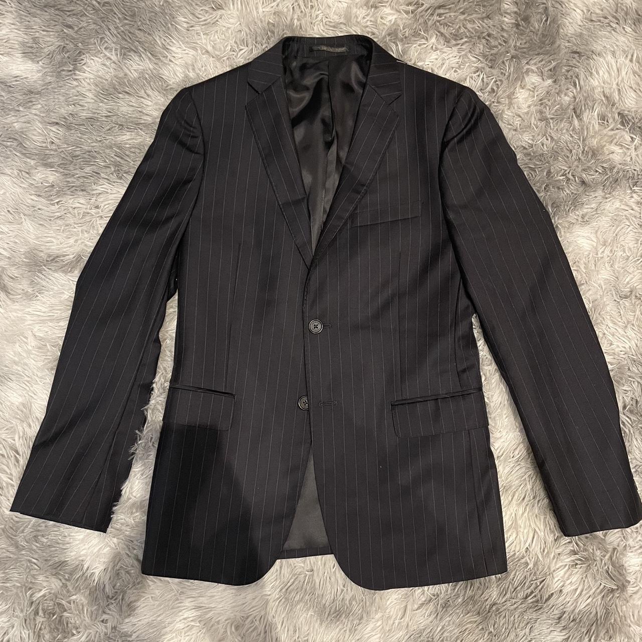 French 83 pinstripe suit jacket Made in New Zealand... - Depop