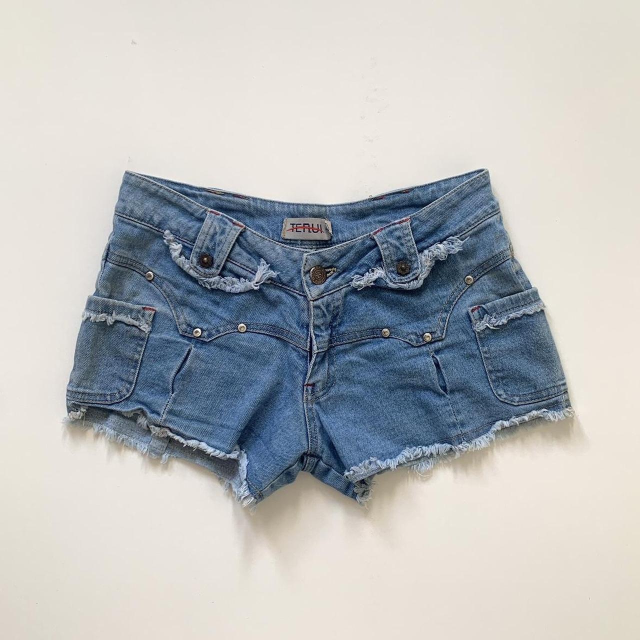 Y2K micro booty cowgirl denim short shorts Size XS... - Depop