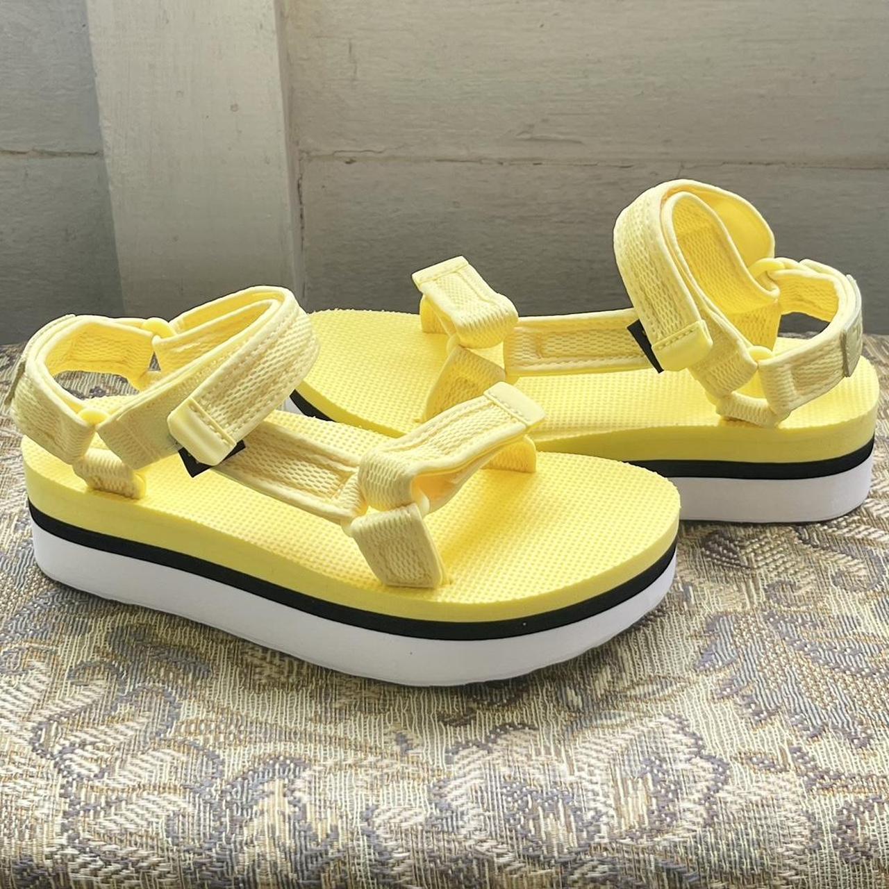 Yellow cheap platform tevas