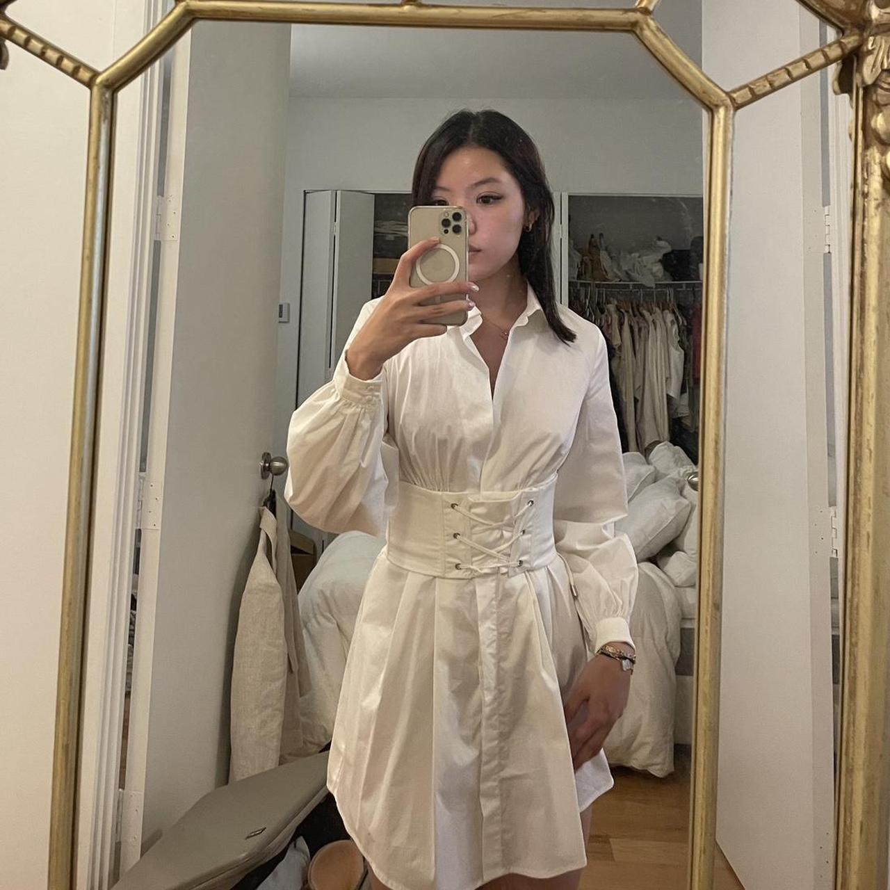 Oh polly clearance white shirt dress