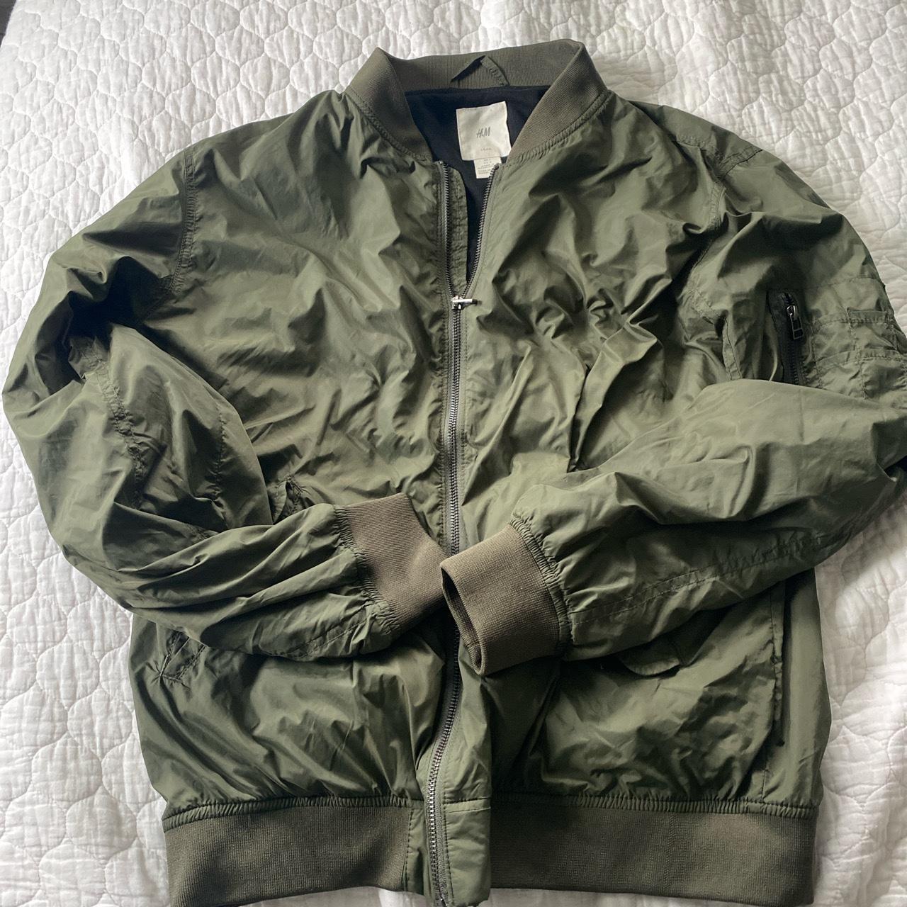 Olive green bomber 2025 jacket h&m