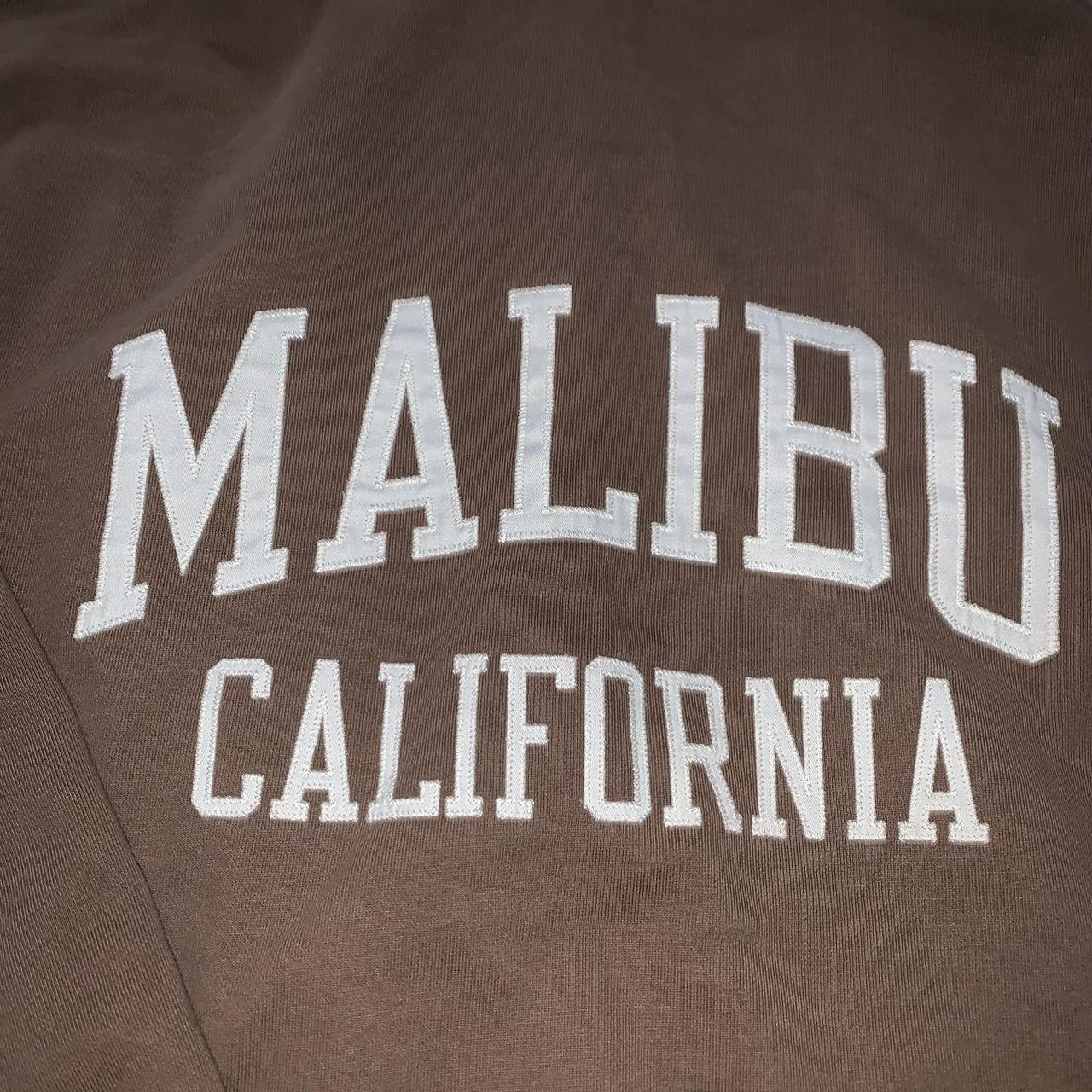 Brandy Melville Women's White and Brown Hoodie Depop