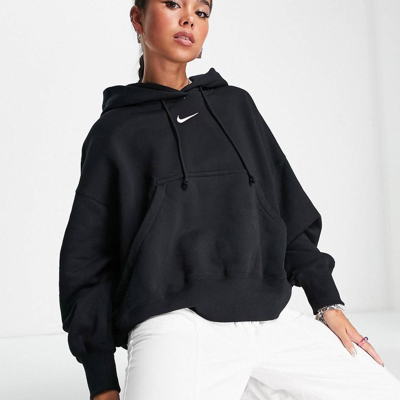nike mini swoosh hoodie black