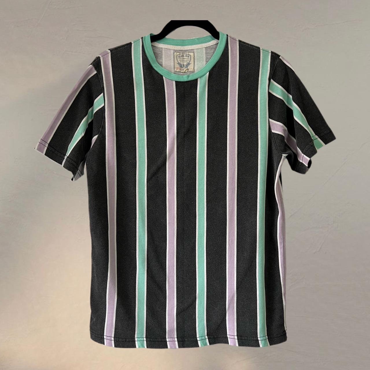 black and white vertical striped shirt