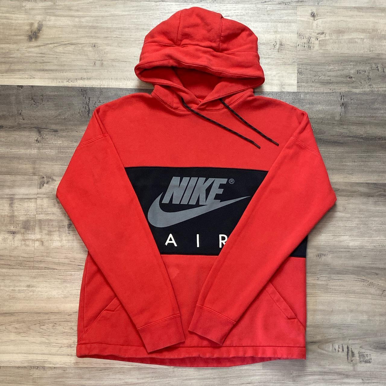 Red Nike Check Hoodie #red #nike #hoodie#nikehoodie - Depop