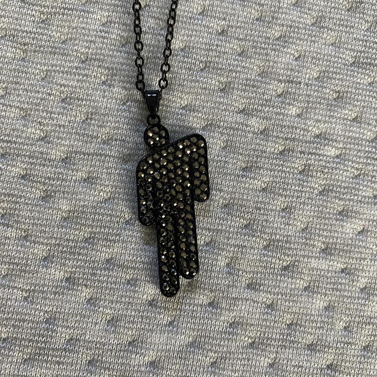 AUTHENTIC BLACK RHINESTONE BILLIE EILISH BLOHSH... - Depop