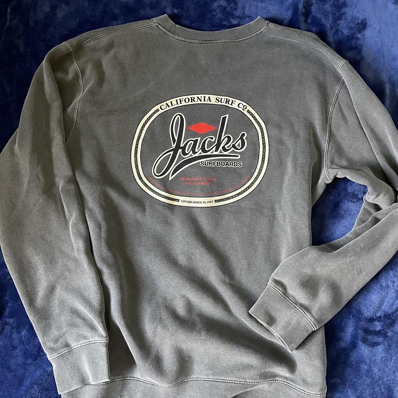jacks surfboards crewneck size large charcoal... Depop