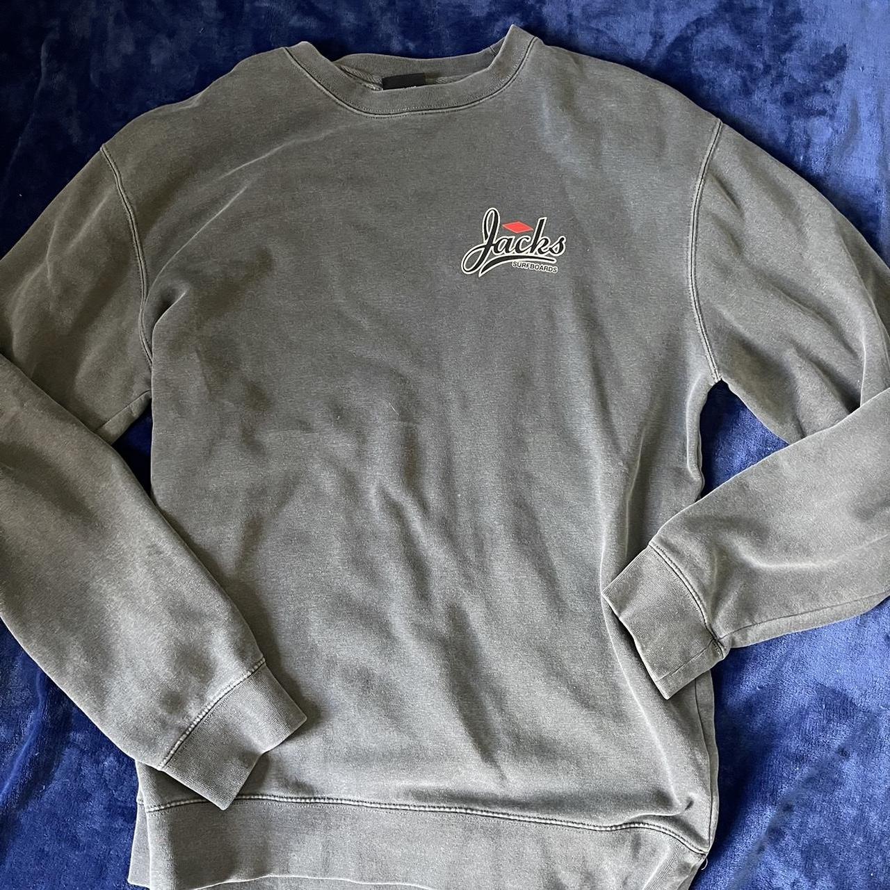 jacks surfboards crewneck size large charcoal... Depop
