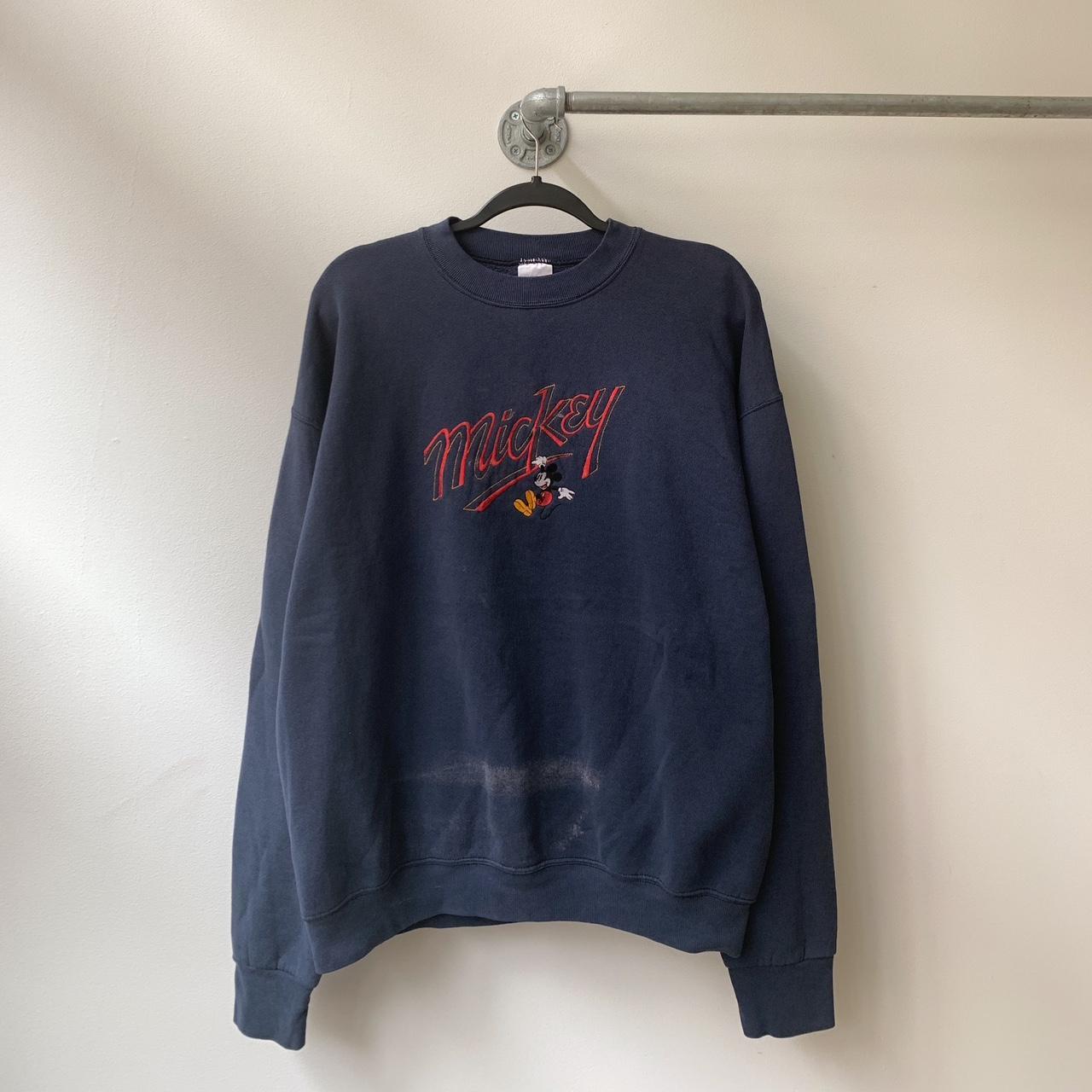 Mickey & Co. Men's Navy and Red Sweatshirt | Depop