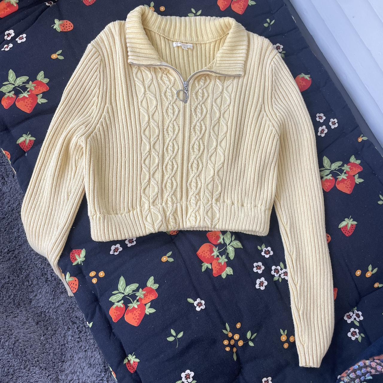 PacSun LA Hearts size M yellow cable knit Depop