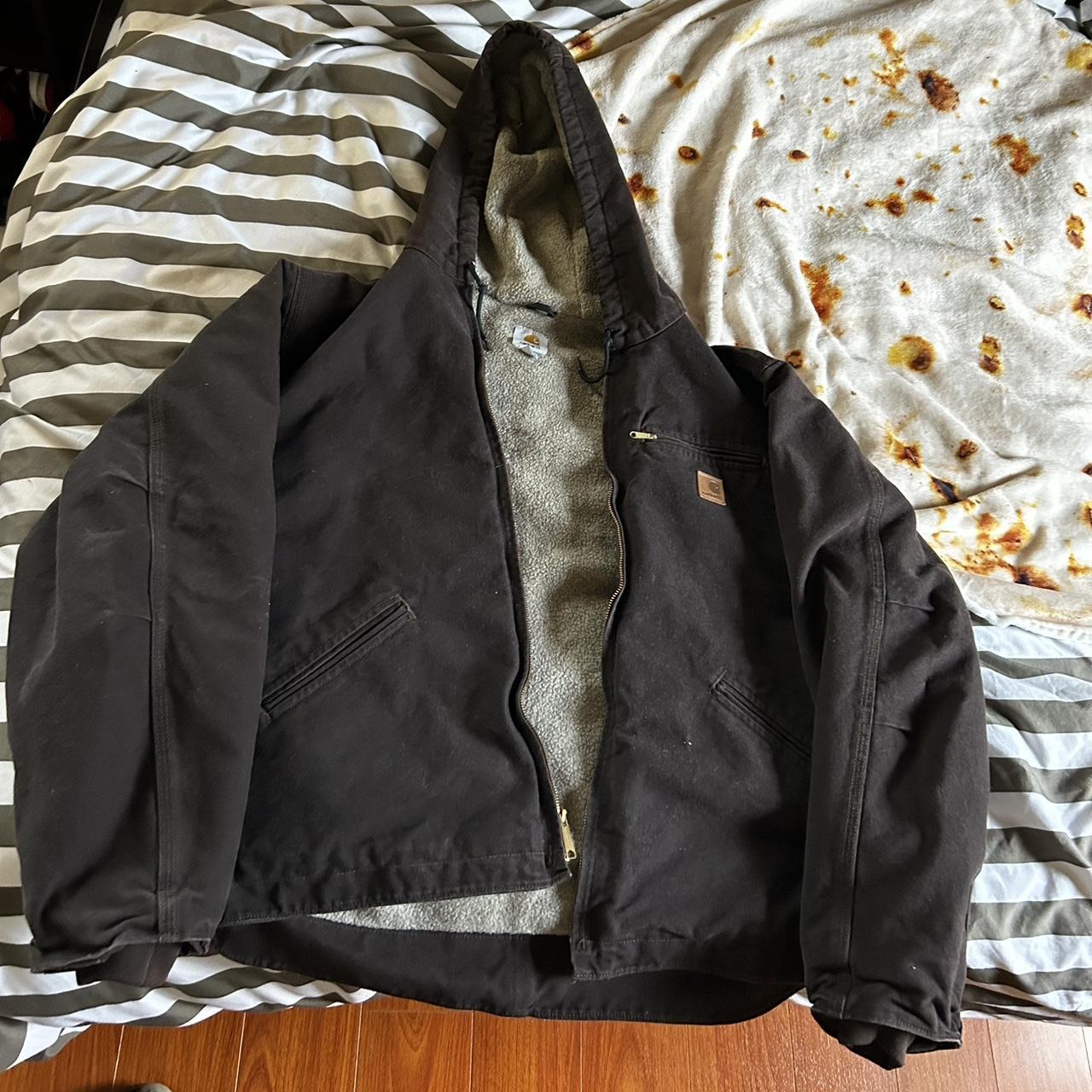 Vintage Dark Brown Carhartt Detroit Jacket Tagged... - Depop