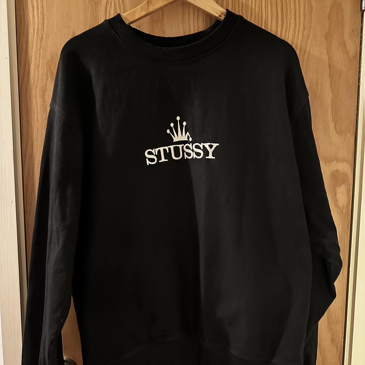 BLACK STÜSSY GLAMOUR PIGMENT DYED CREW... - Depop