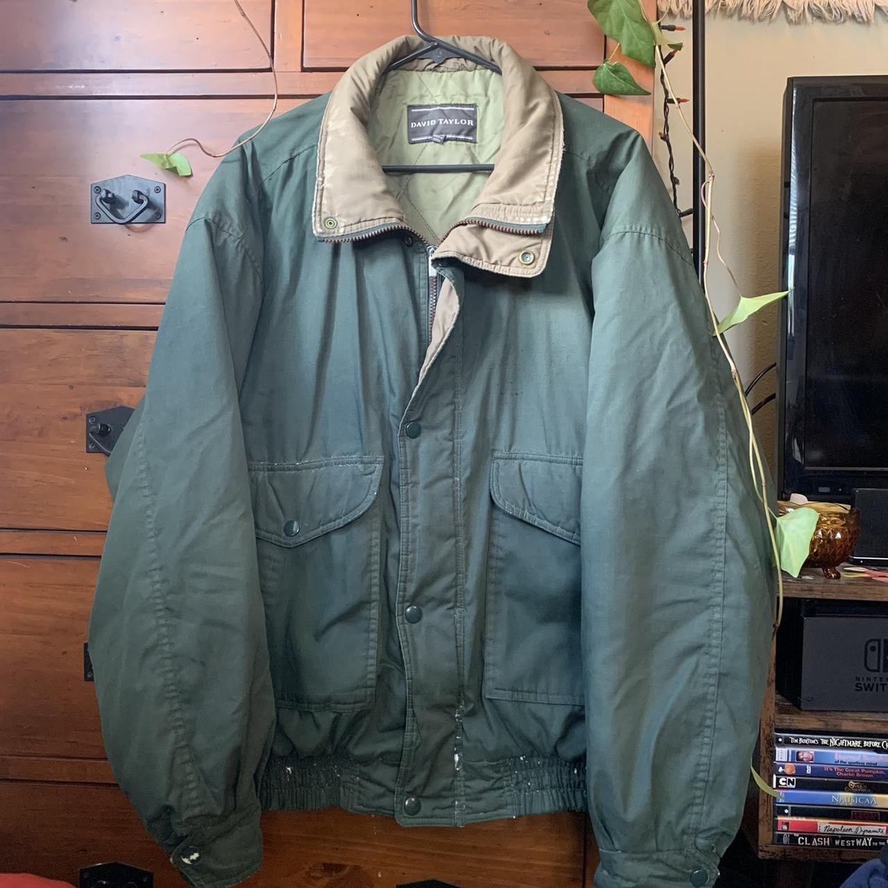 Men's Green and Tan Jacket | Depop