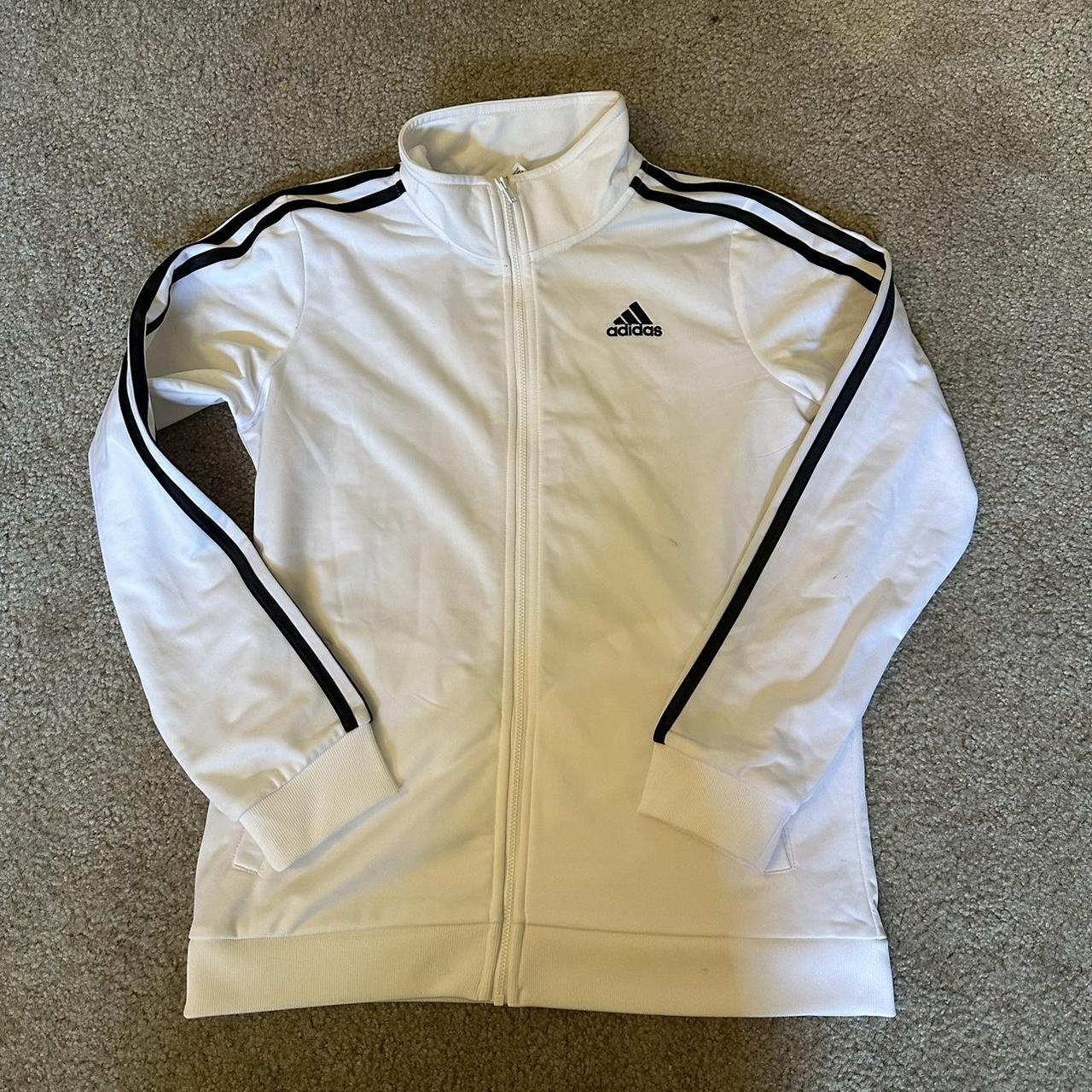 Adidas vintage white and black Tracksuit... - Depop