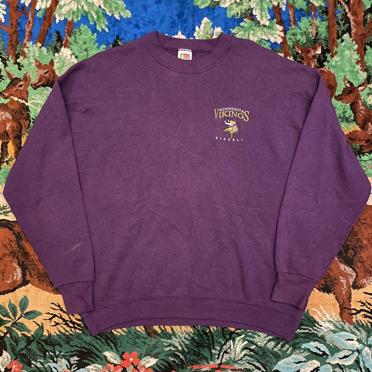 Vintage 90's Minnesota Vikings Crewneck Size: - Depop