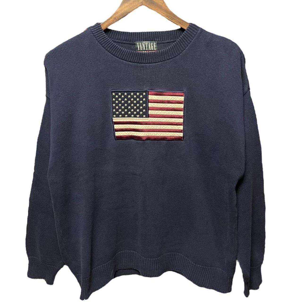 Description: American flag chest graphic long sleeve... - Depop