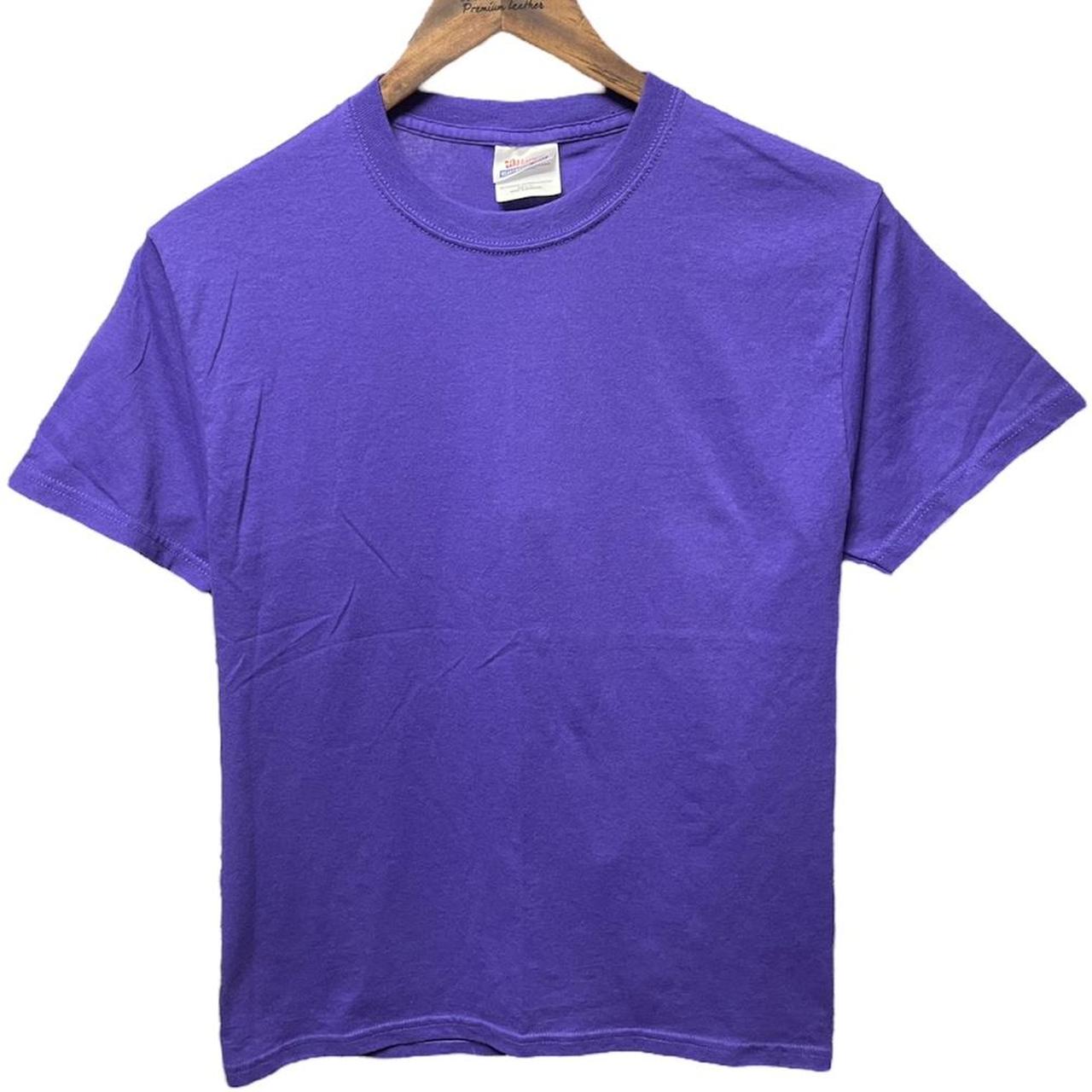 Description: blank purple Hanes short sleeve