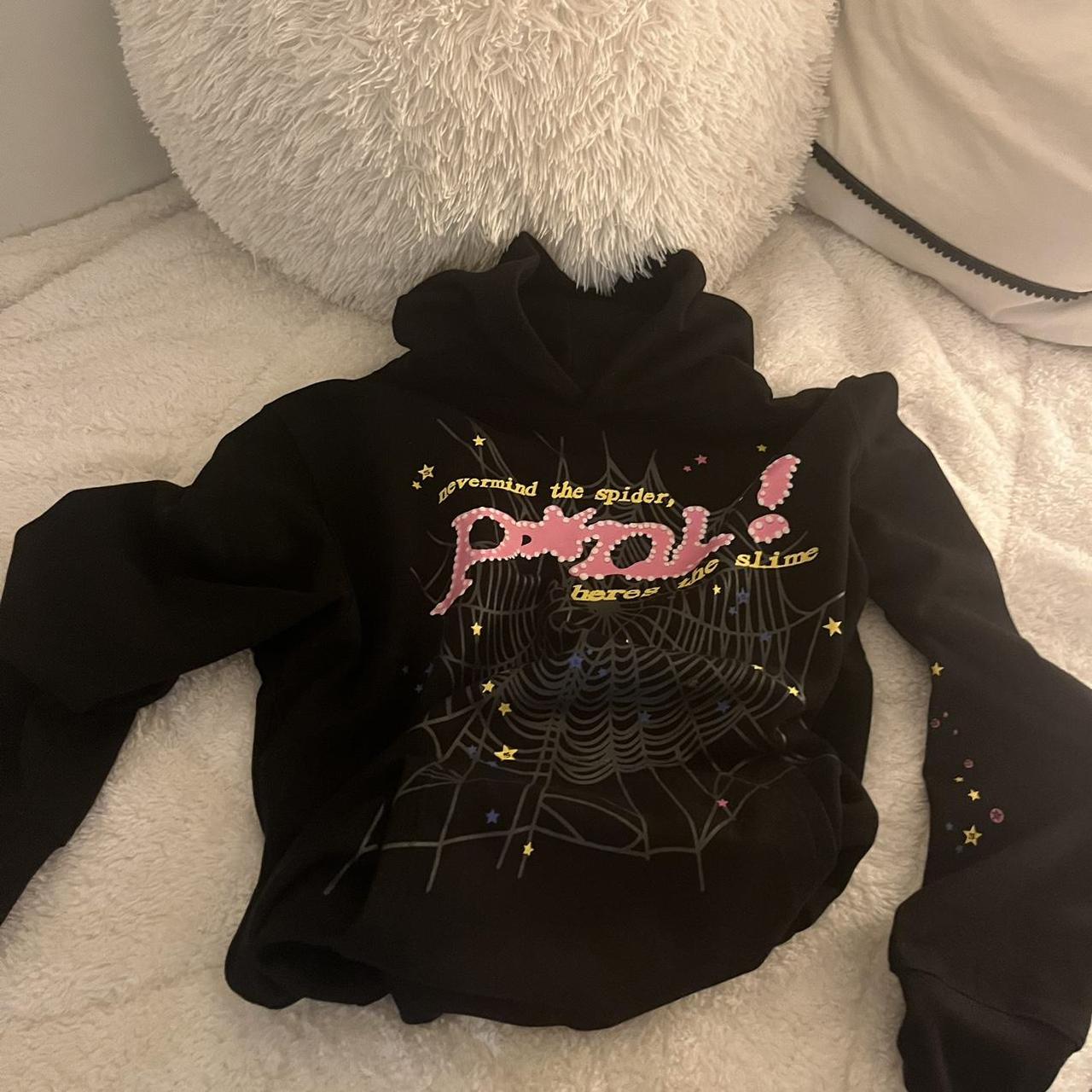 spider worldwide hoodie black size L. used to be my... - Depop