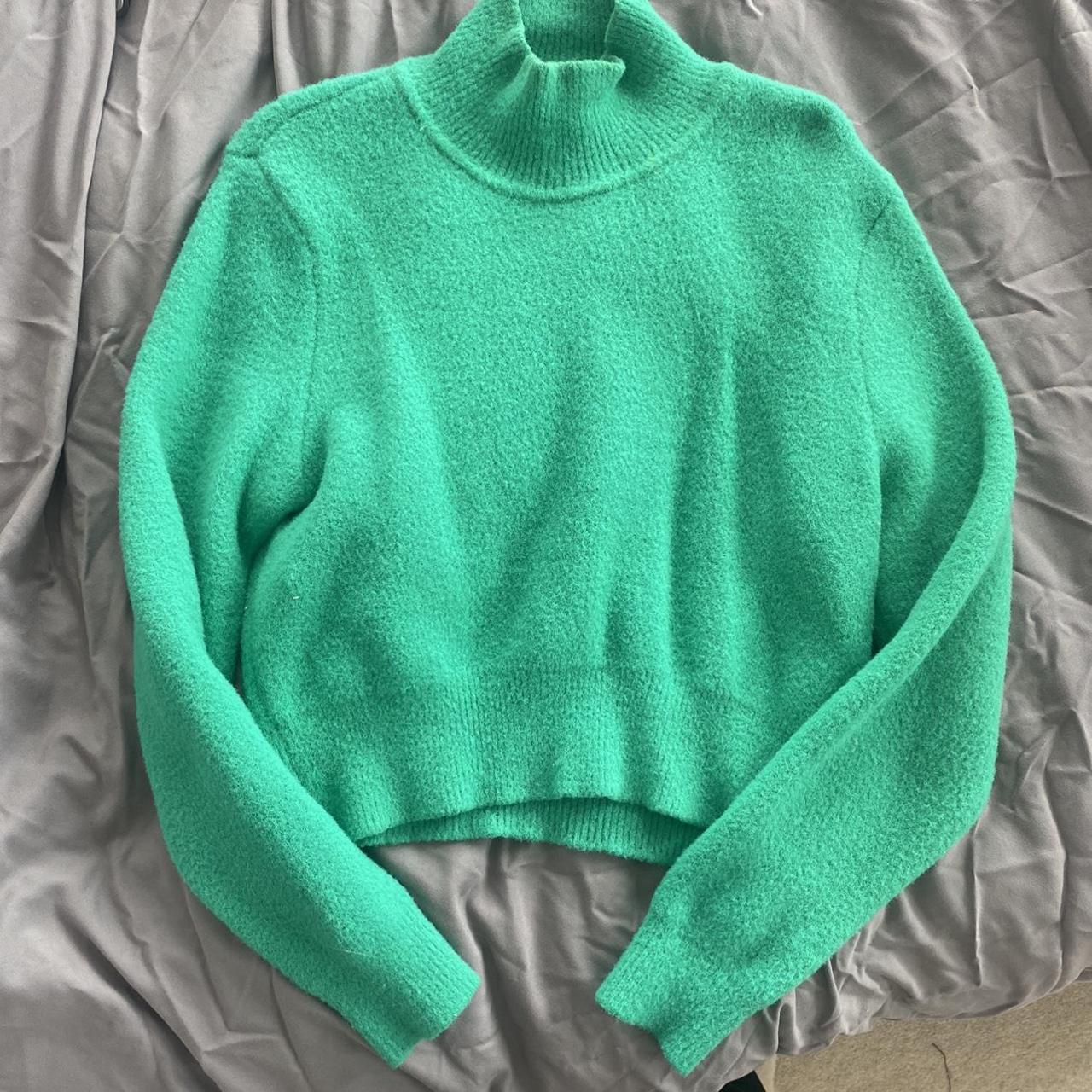 Zara green cropped jumper Size: XS Good... - Depop