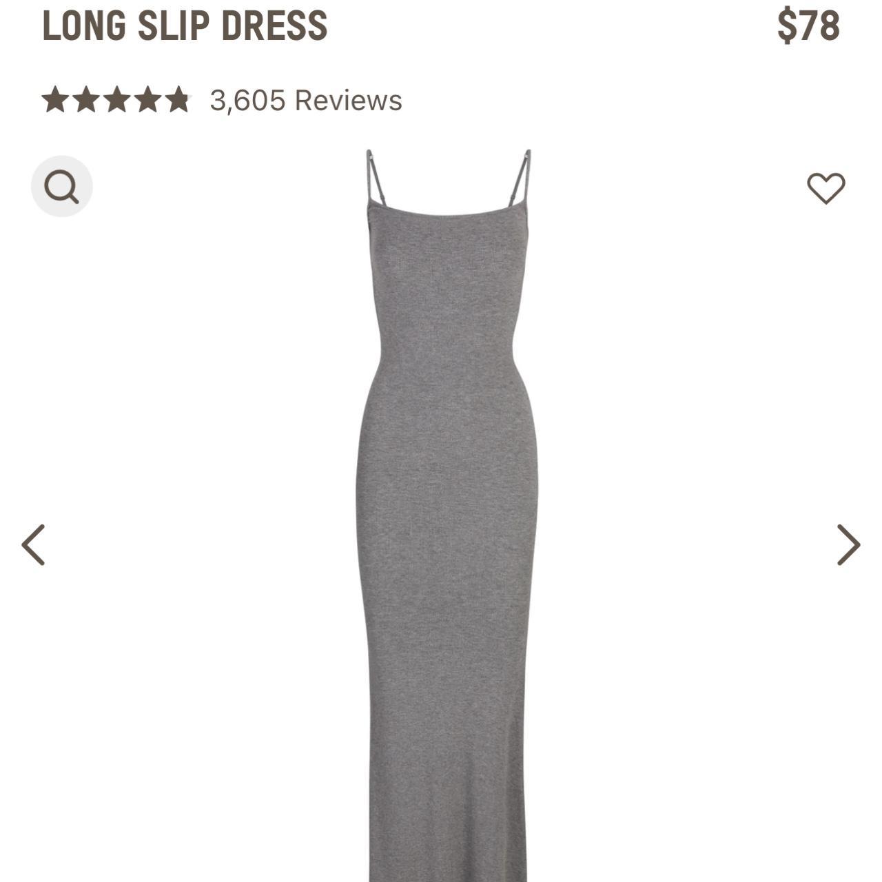 Skims long slip dress soft lounge Heather grey has... - Depop