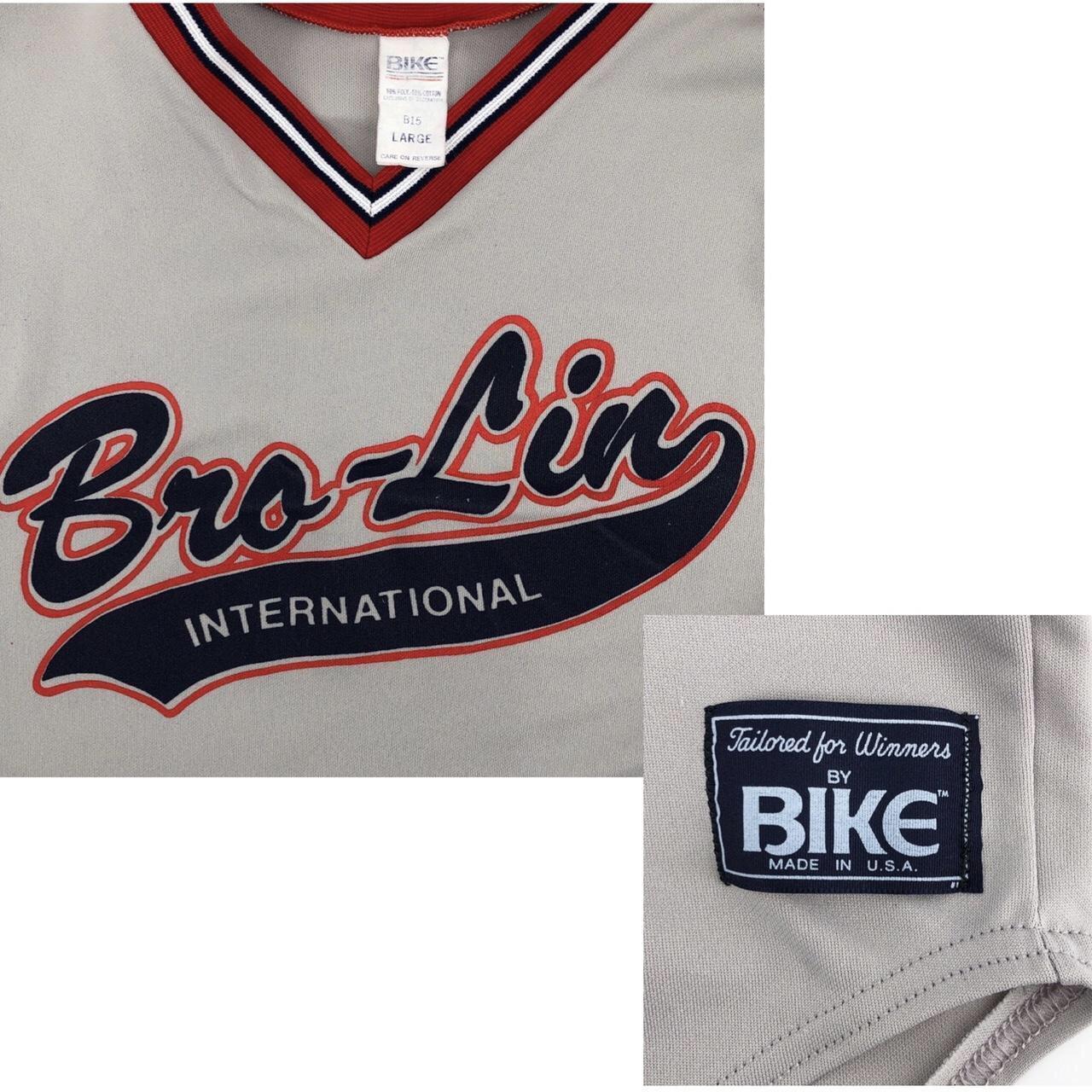 80s Bro Lin Bike baseball jersey 1980s vintage red - Depop