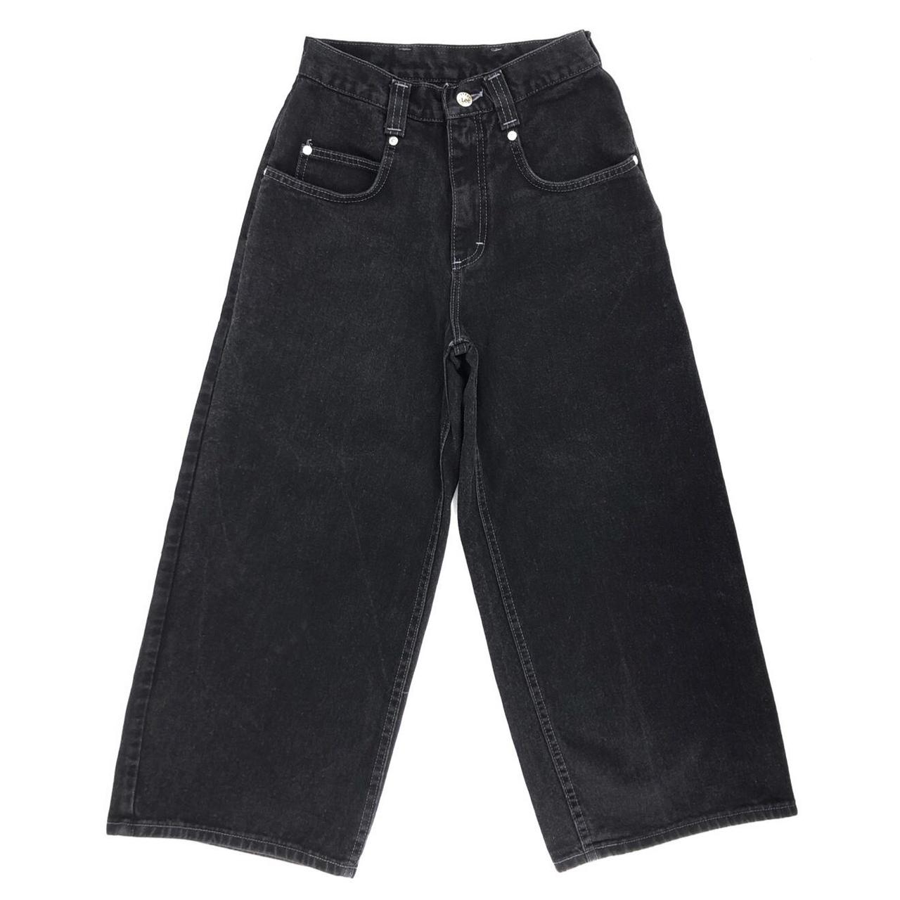 90s Lee Pipes jeans black wide leg 1990s vintage... - Depop