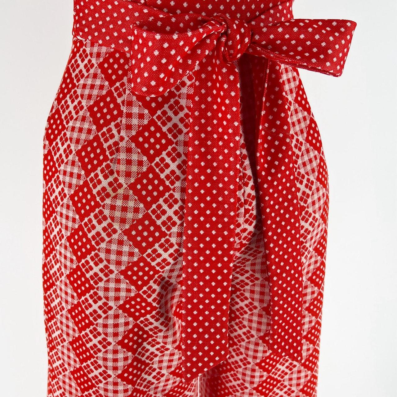 Vintage Women's Polyester Jumpsuit - Red/White – … - image 5