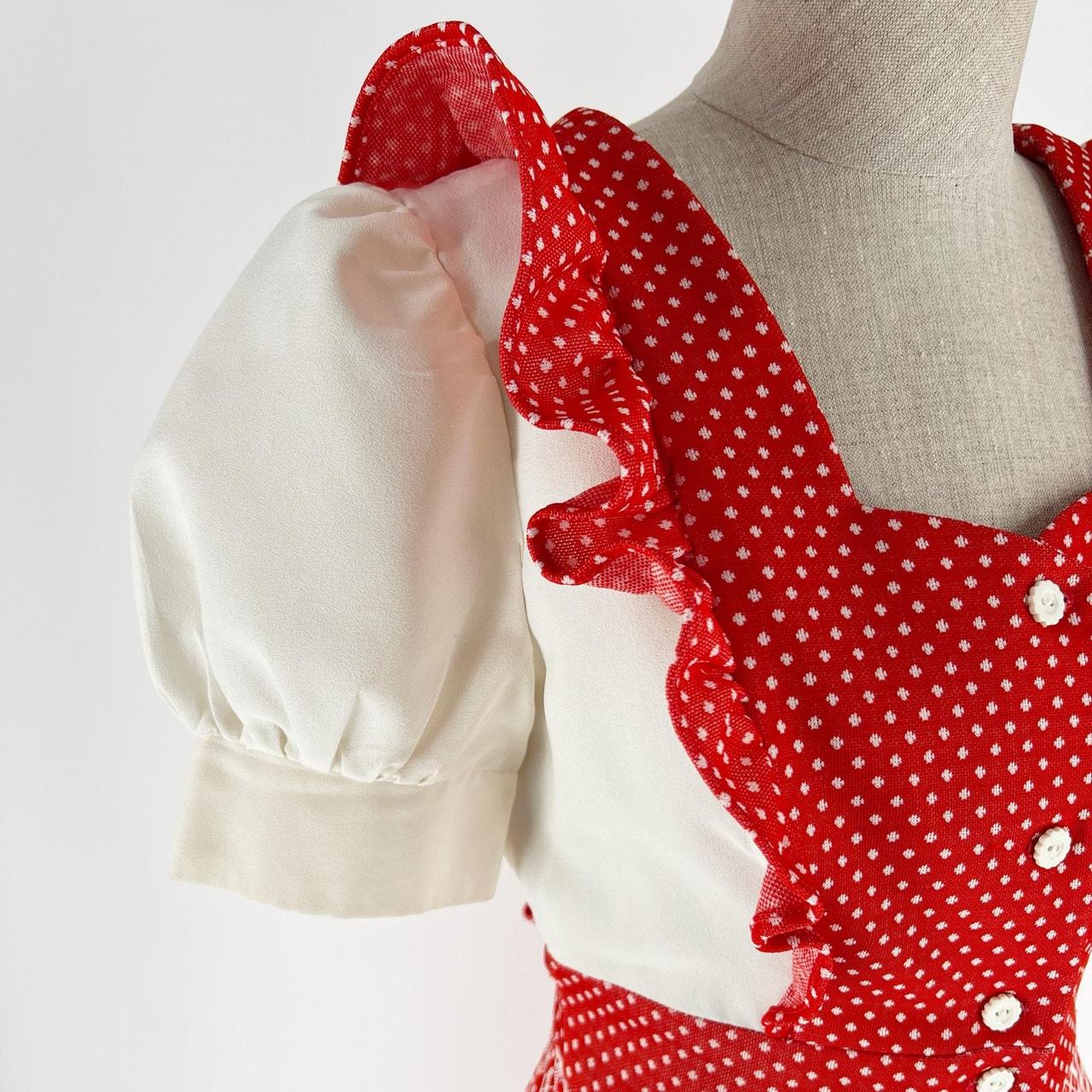 Vintage Women's Polyester Jumpsuit - Red/White – … - image 3