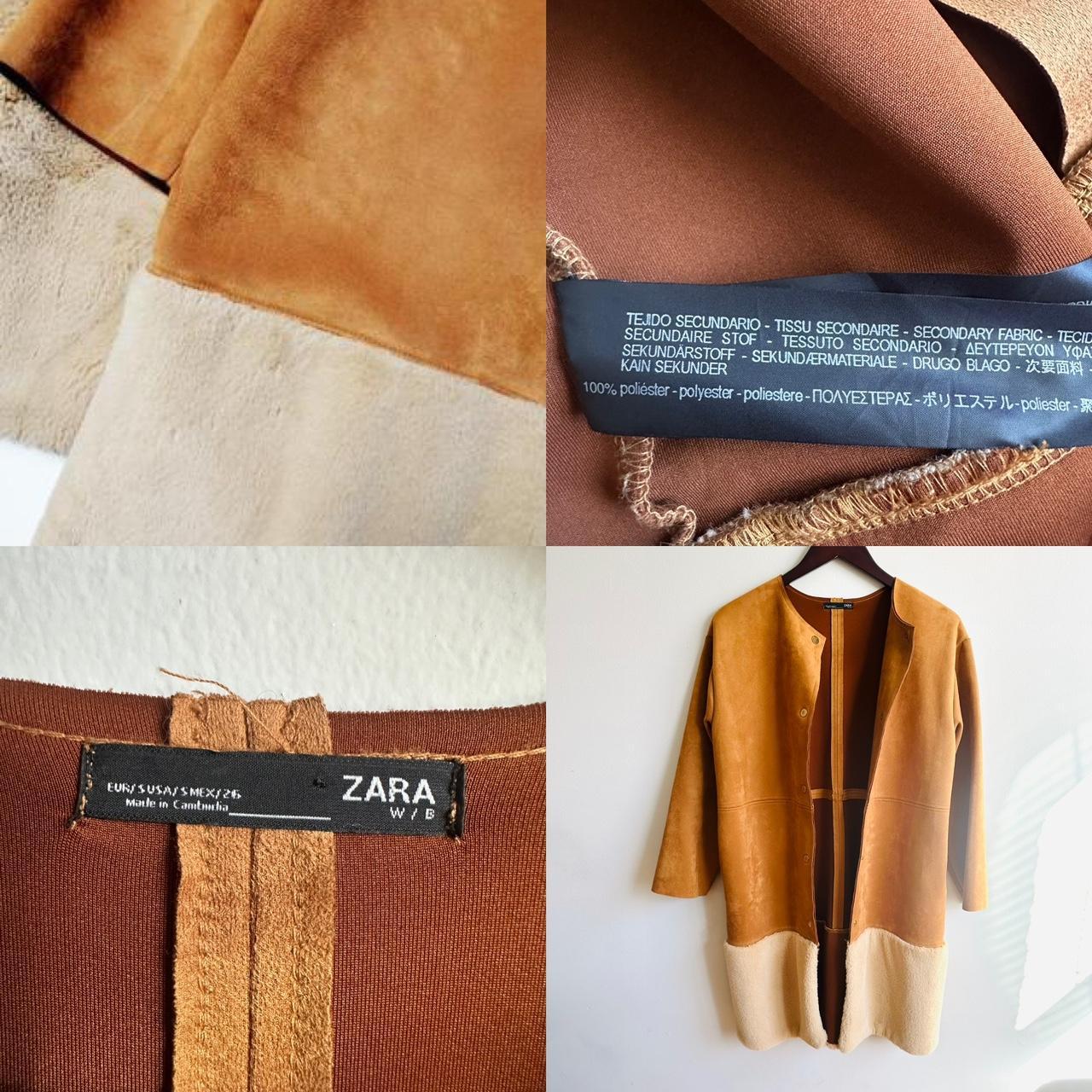 contrasting faux suede jacket zara