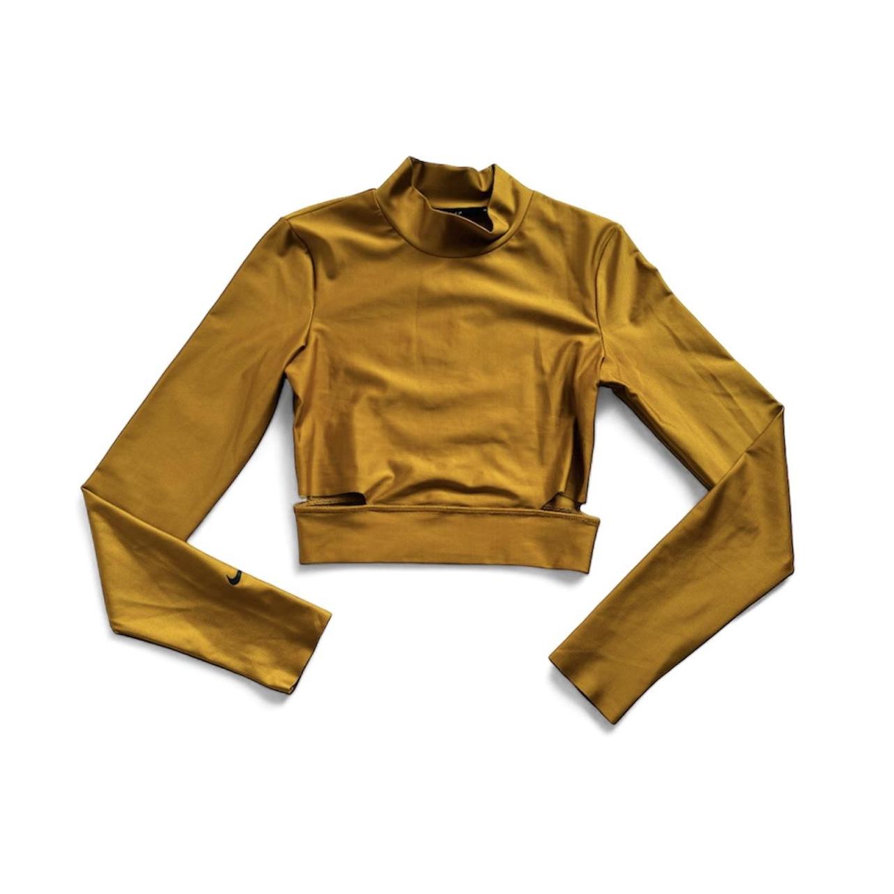 nike gold crop top