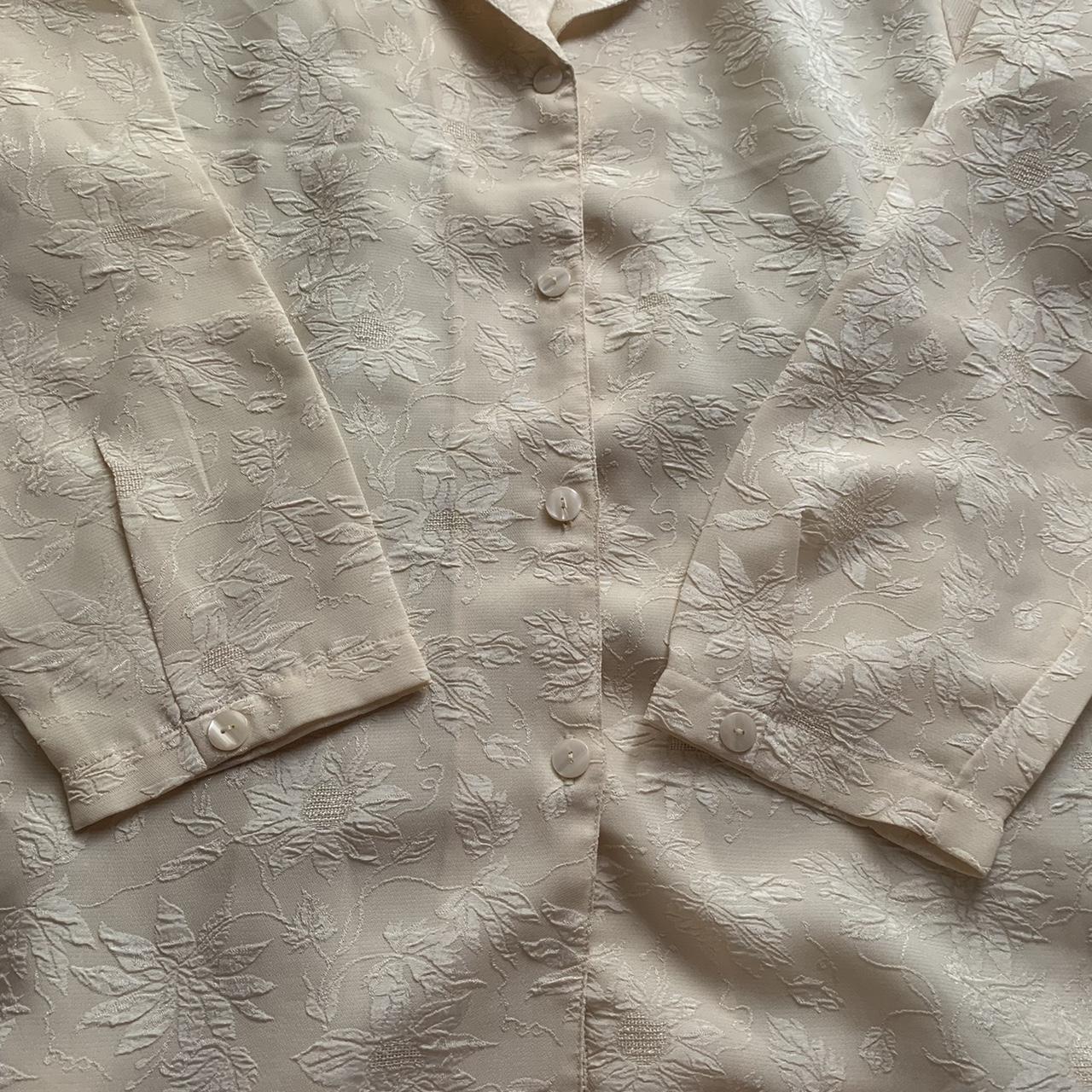 Vintage Victorias Secret Flower Embossed Button Up - Depop