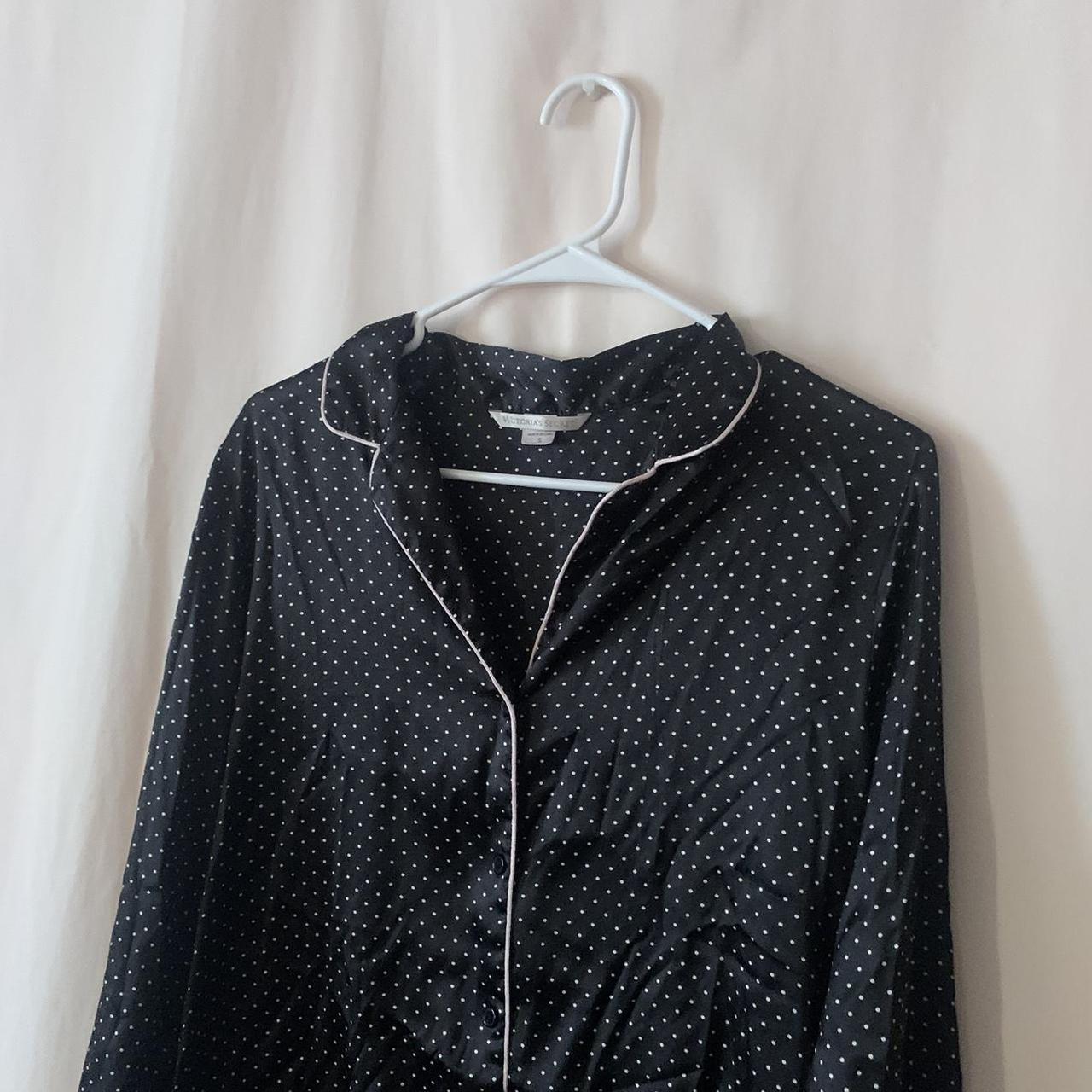 Victorias Secret Polkadot Satin Long Sleeve Depop
