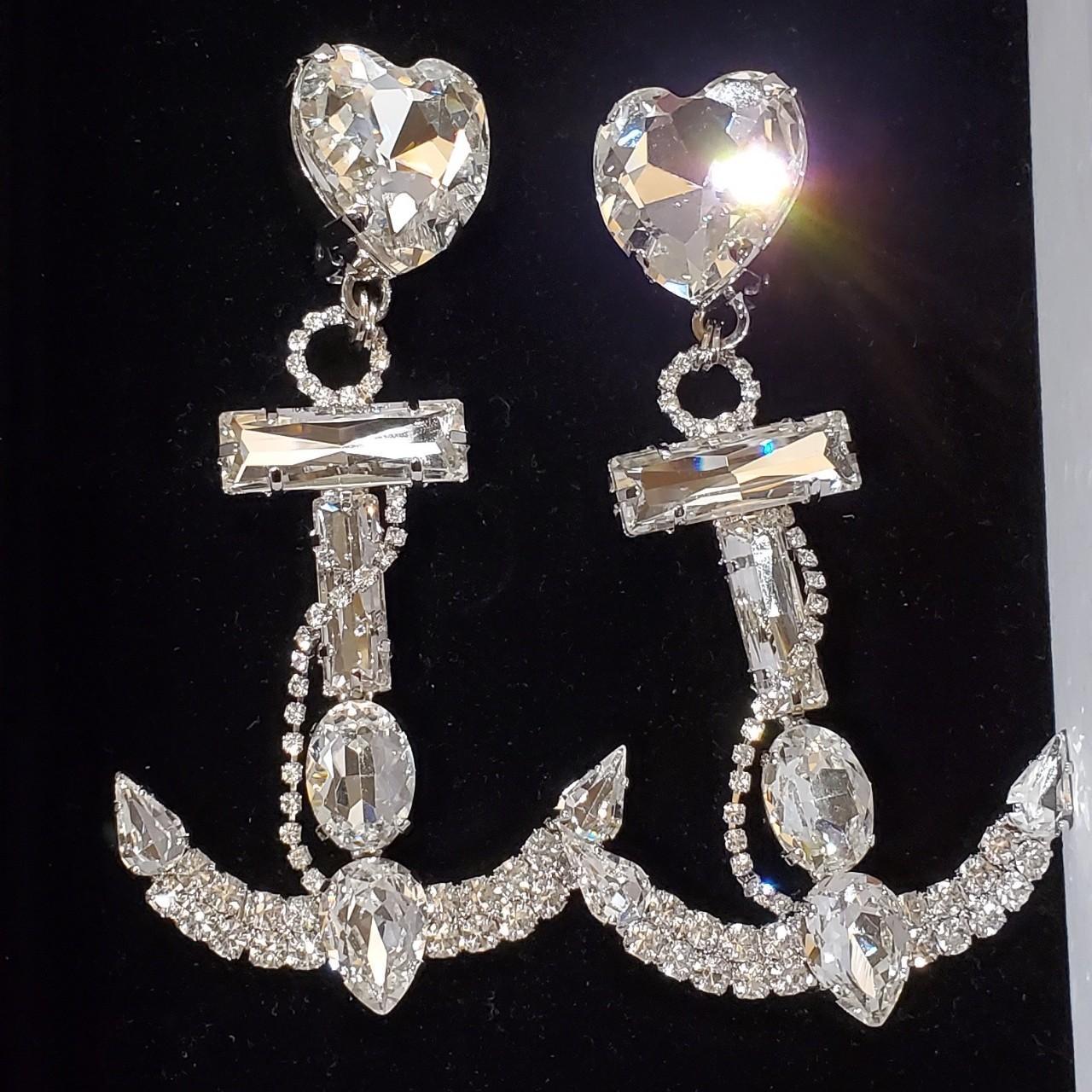 alessandrarich anchor crystal earrings resort Depop