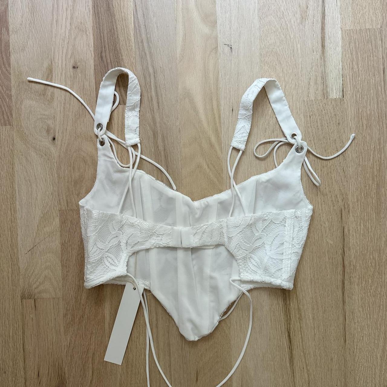 For Love & Lemons Women's White Corset | Depop