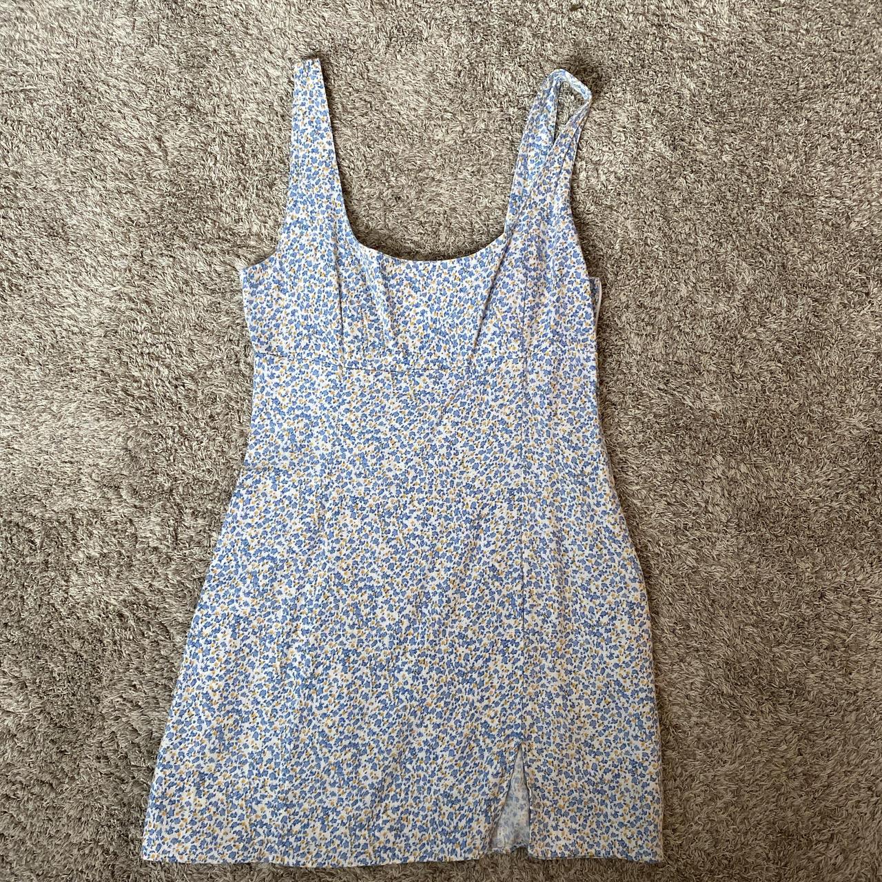 Glassons floral mini dress Square neck line Blue... - Depop