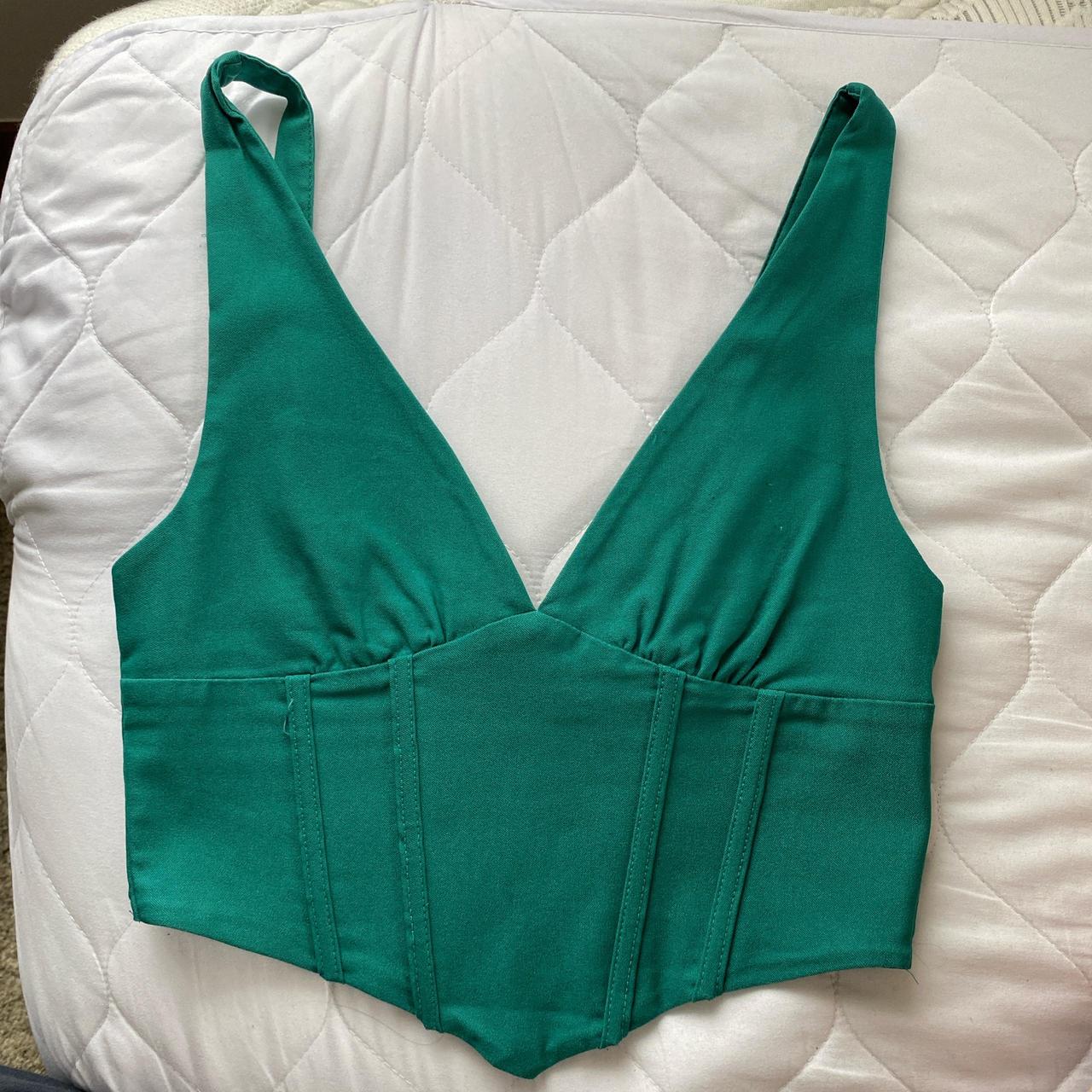 Green Mirrou Corset Top Glassons Depop