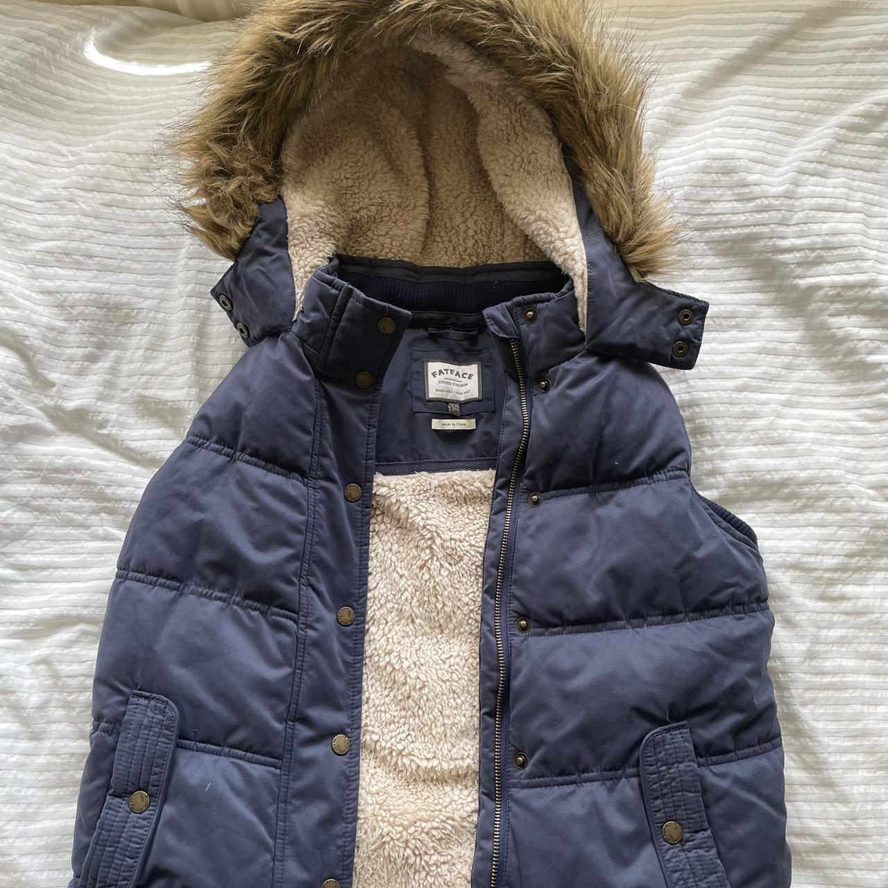 fatface blue quilted gilet childs size 12-13 great... - Depop