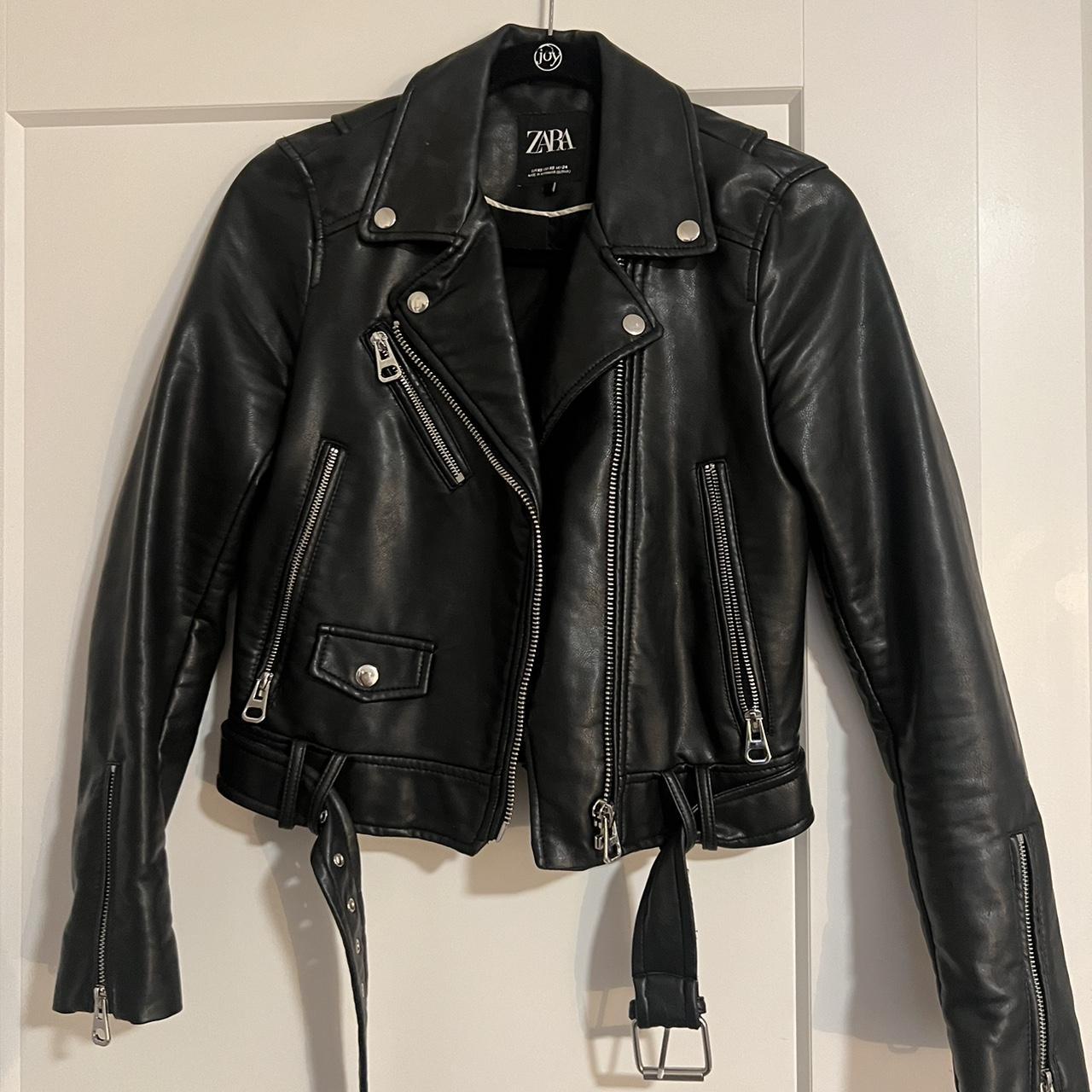 Zara XS leather jacket. - Depop