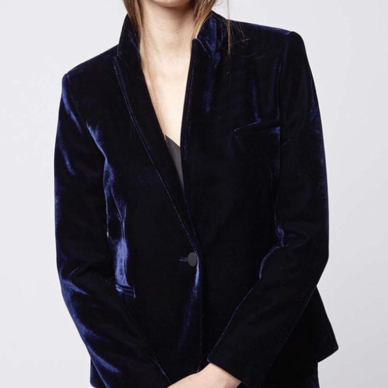 Topshop blue velvet on sale blazer