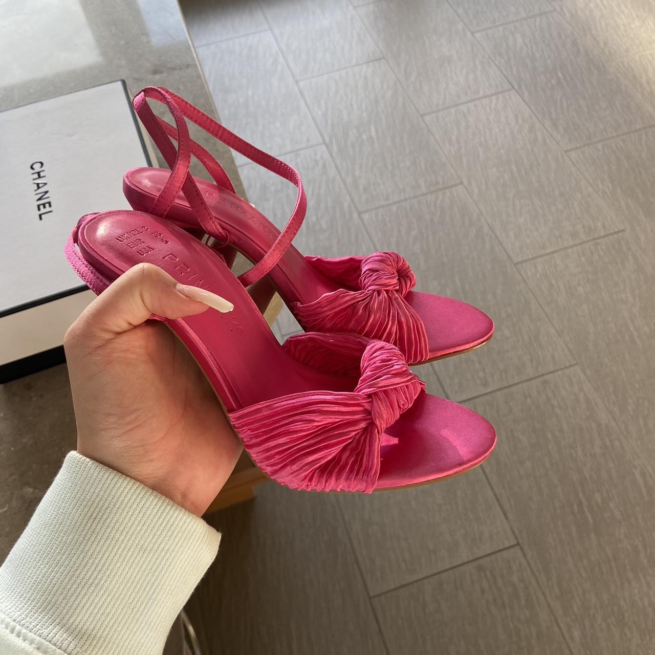 primark pink strappy heels size 3 worn to try on,... Depop